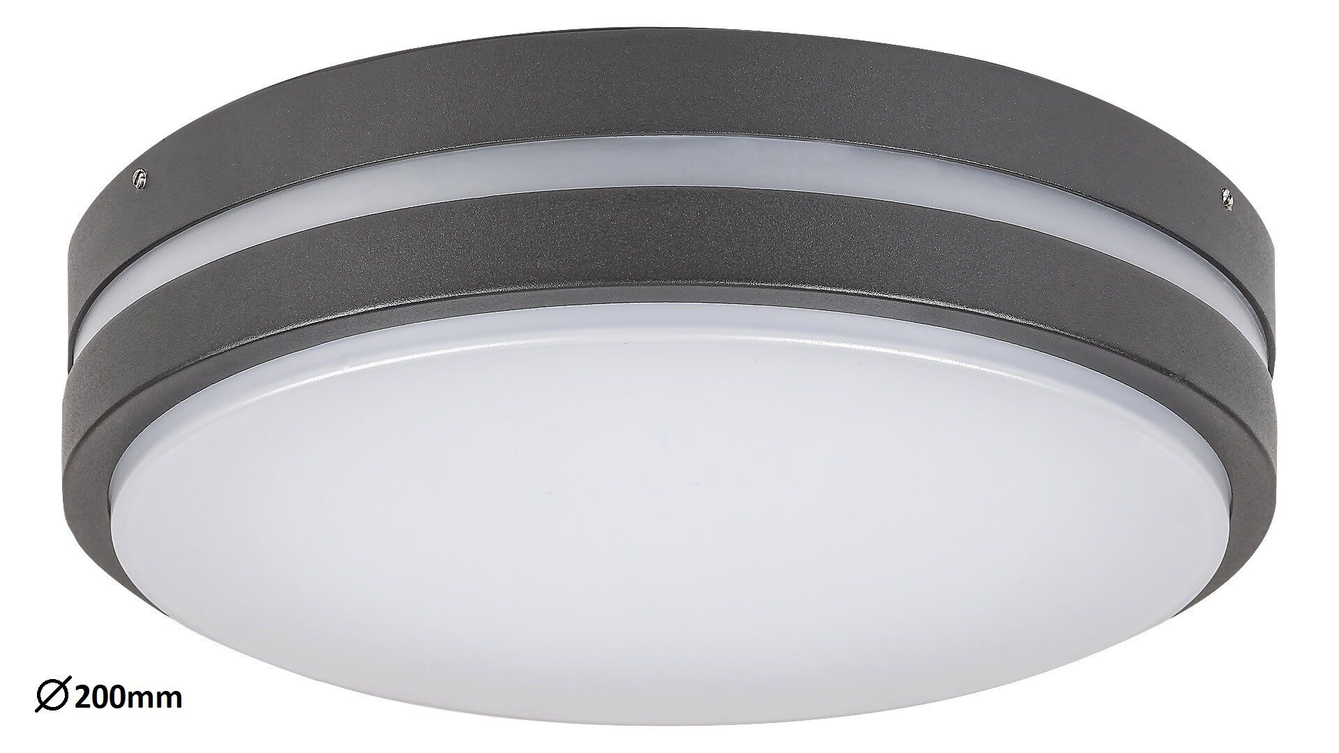 Rabalux LED Außen-Deckenleuchte "Hamburg" Metall, anthrazit, rund, 10W, neutralweiß, 720lm, ø200mm, wassergeschützt, neutralweiß