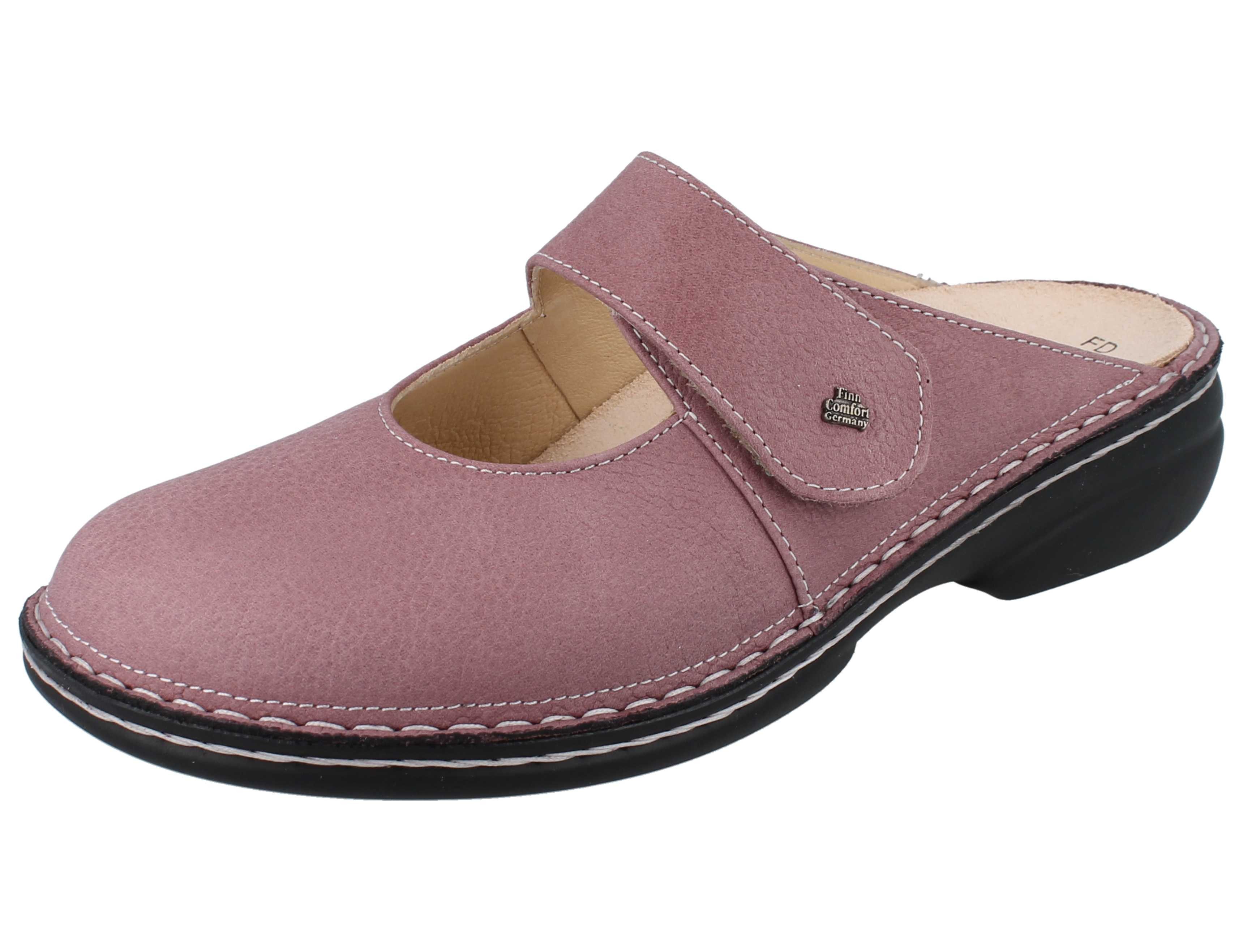 Finn Comfort FINN COMFORT Stanford Damen Clog rose Nubukleder - Größe: 41 Clog Wechselfußbett