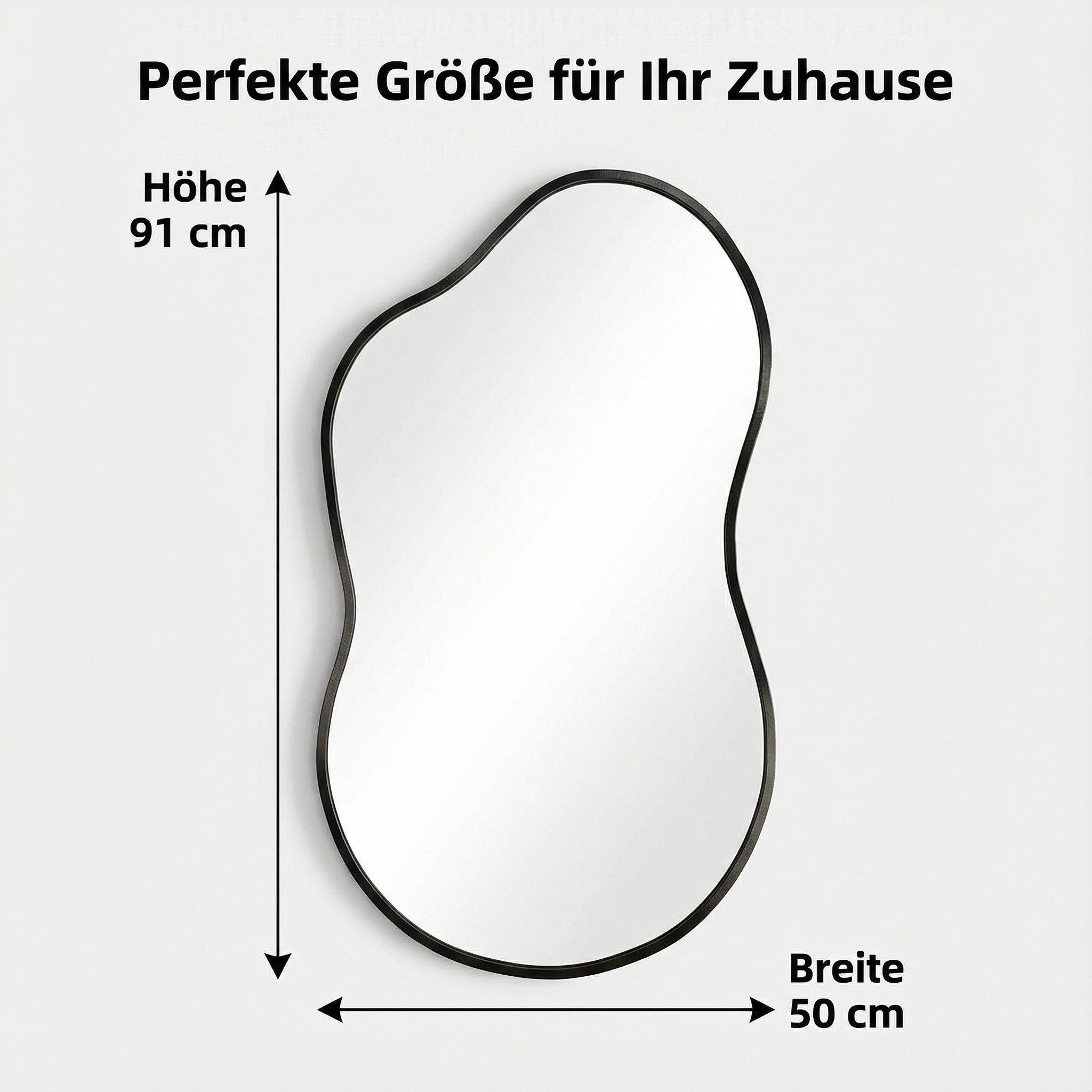 TLGREEN Dekospiegel Wandspiegel,Asymmetrischer Spiegel, (Wolkenspiegel mit Gehärtetes Glas, Aluminiumrahmen), für Wohnzimmer Schlafzimmer Badezimmer – Bild 2 von 5