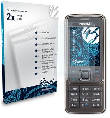 Bruni Schutzfolie Glasklare Displayschutzfolie für Nokia 6300i, (2 Folien), praktisch unsichtbar