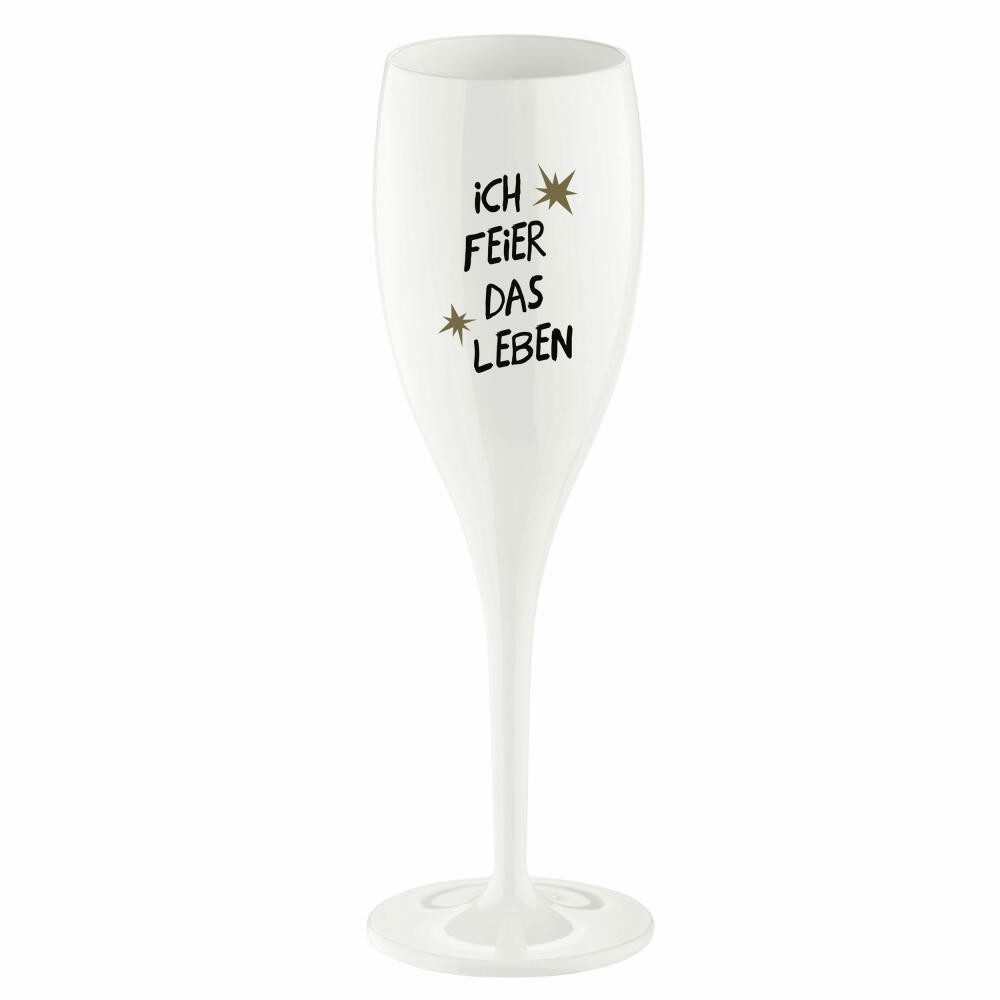 KOZIOL Sektglas Cheers No. 1 Ich Feier Das Leben, Superglas (Kunststoff), extrem bruchfest