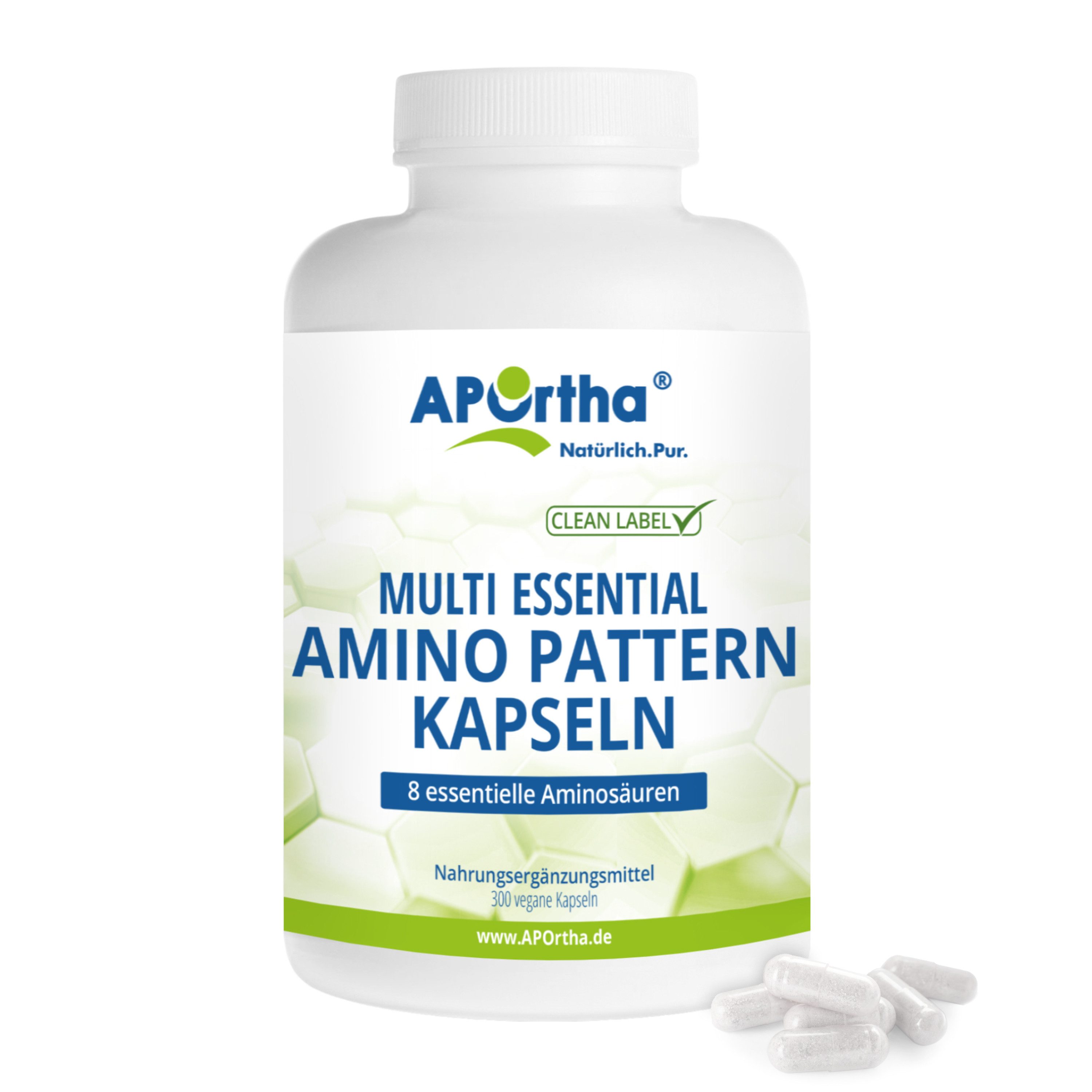 APOrtha APOrtha® Multi essential Amino Pattern 500 mg - 300 vegane Kapseln, 183 g