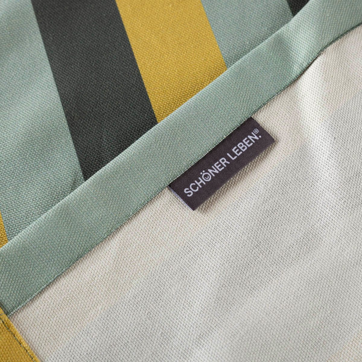 SCHÖNER LEBEN. Tischdecke Tischdecke BW Streifen grün grau blau von SCHÖNER LEBEN., Digitaldruck