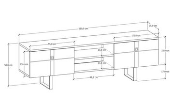 DEMA Home TV-Schrank Zeus TV-Schränke verschieden Farben 160 cm x 50 cm x 35cm