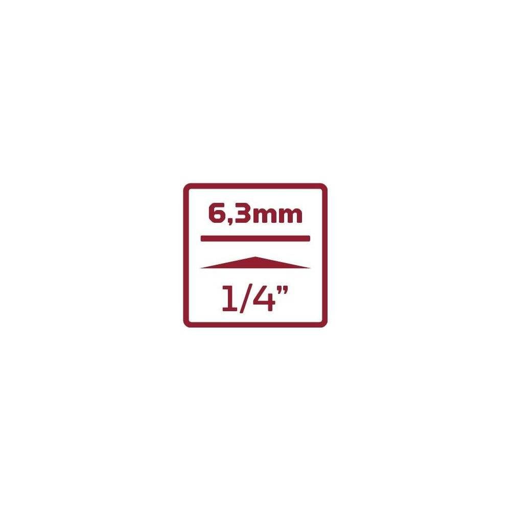 Gedore Red Steckschlüssel Steckschlüsseleinsätze 1/4″ 6-kant, metrisch, lang, auf 3300021