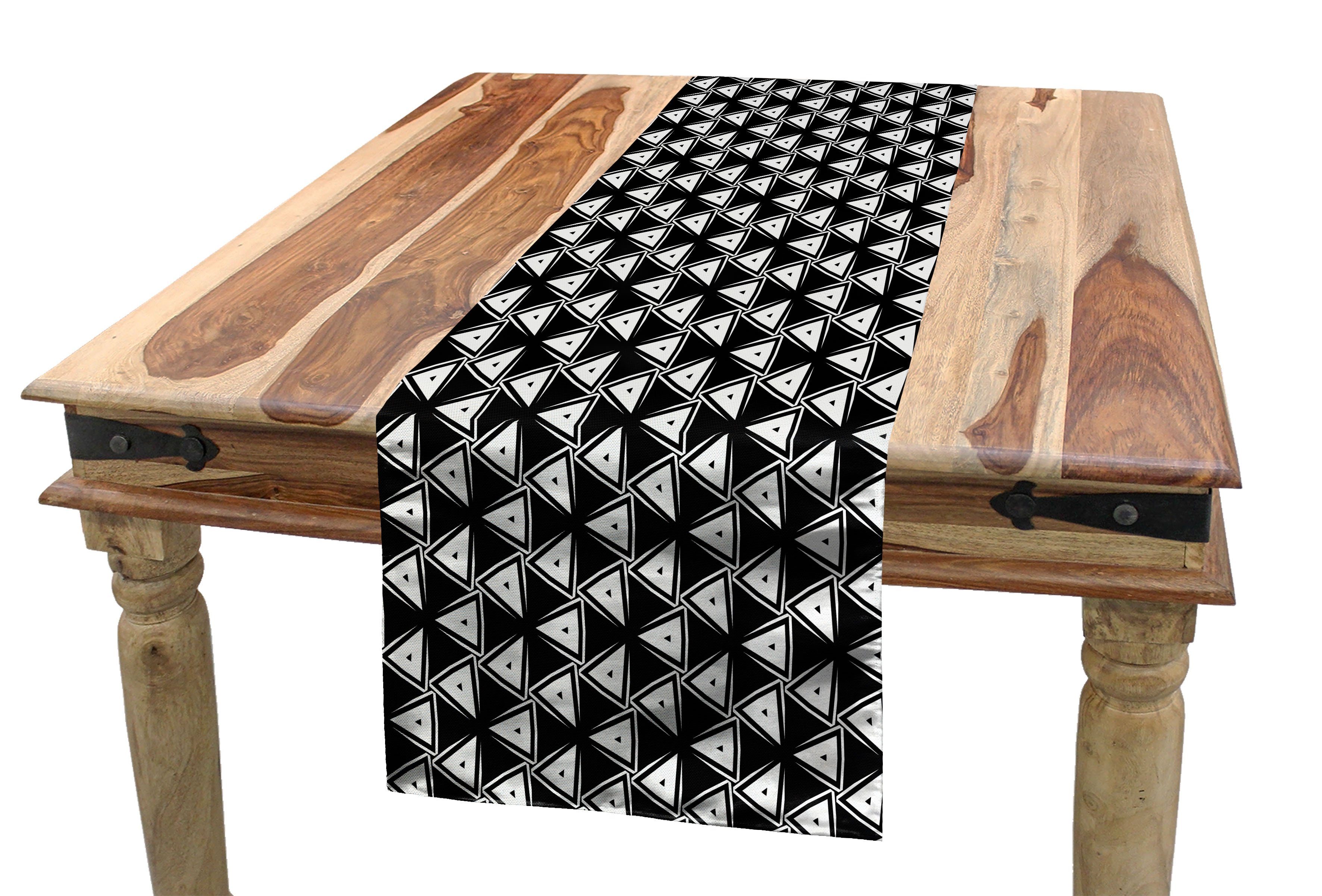 Abakuhaus Tischläufer Esszimmer Küche Rechteckiger Dekorativer Tischläufer, Geometrisch Modernes Dreieck Maßwerk | Tischläufer