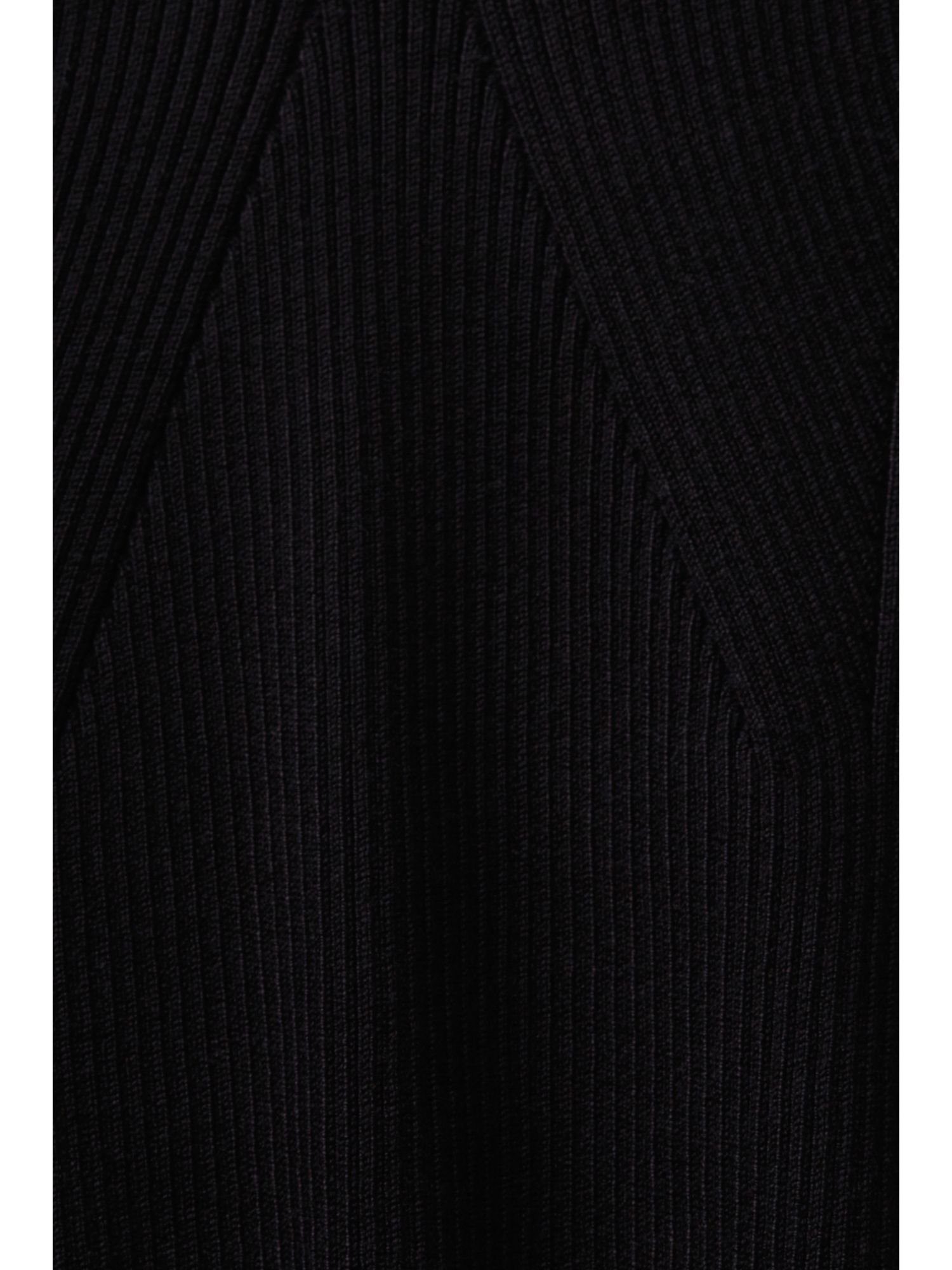 mit V-Ausschnitt Collection V-Ausschnitt-Pullover BLACK Rippstrick-Pullover Esprit