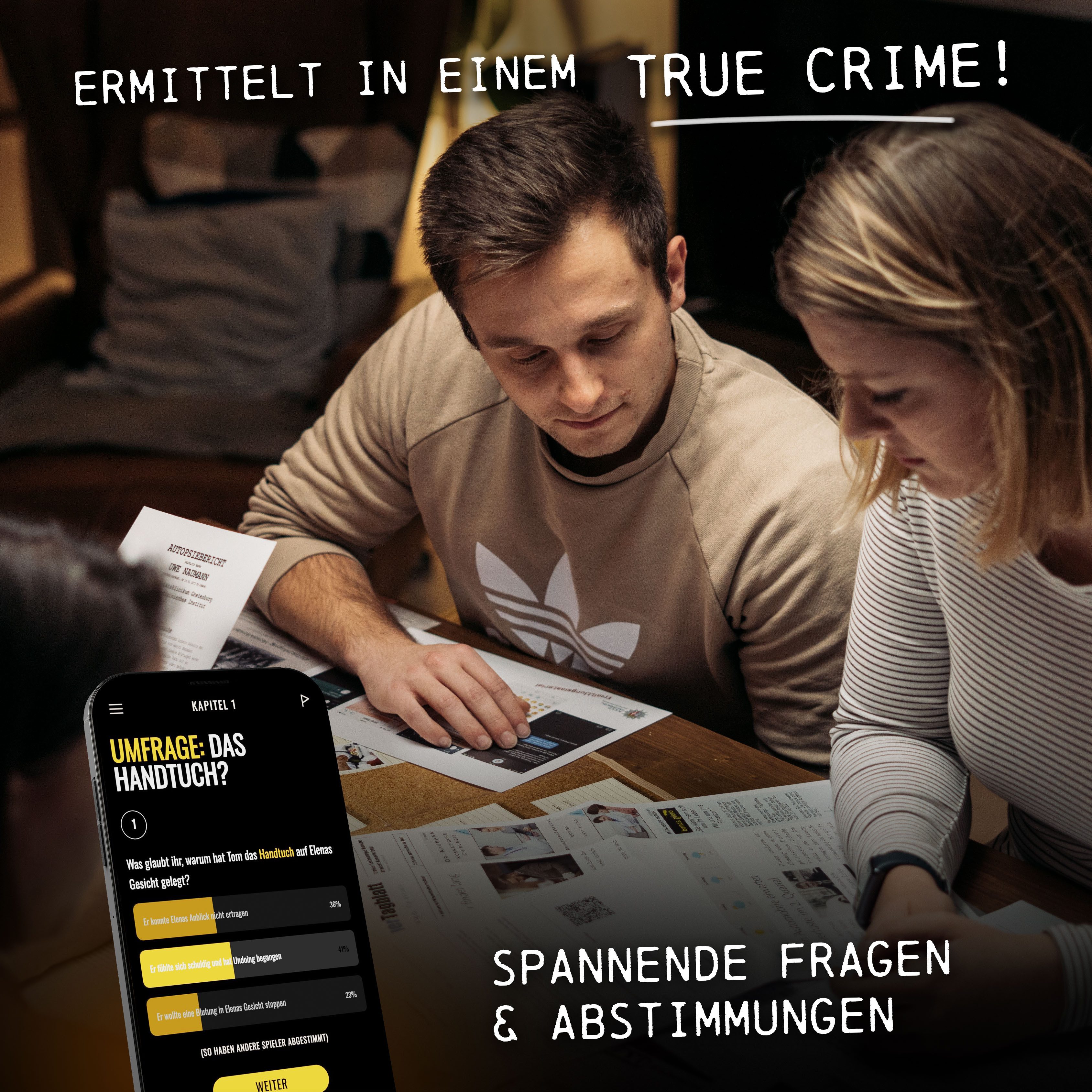 CRIMECASES Spiel True Crime Spiel: Akte Fehltritt, Krimispiel für Erwachsene, Cold Cases Fallakte mit Hörspiel: für 2-6 Personen ab 14 Jahren