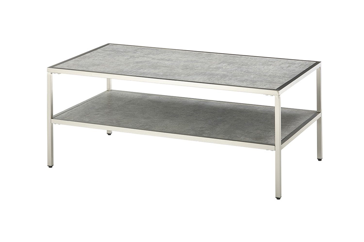 MCA furniture Couchtisch aus Glas in Keramik-Optik grau. Abmessungen (LxBxH) 60x110x45 cm