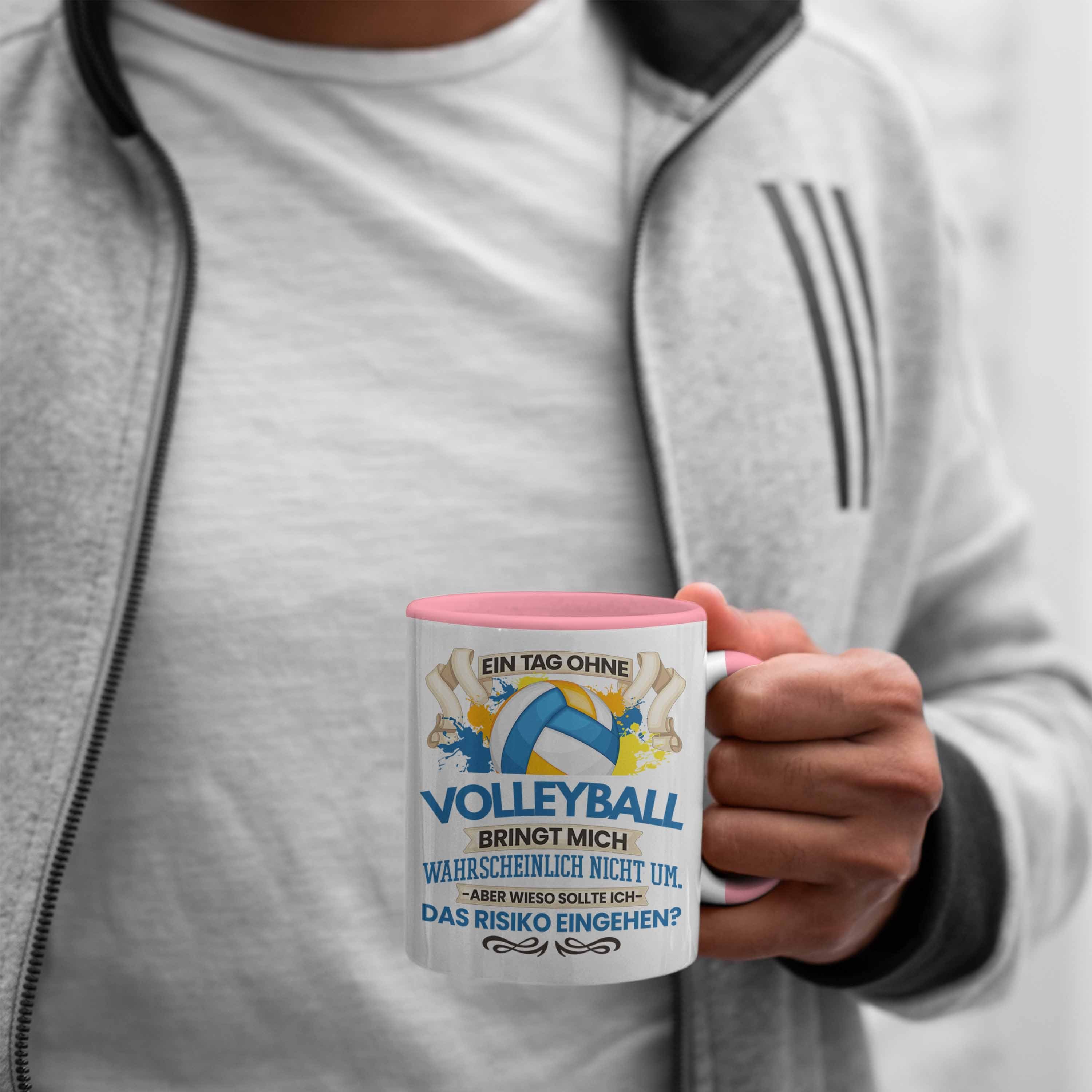 Trendation Tasse Trendation - Volleyball Tasse Rosa Spieler Volleyball-Trainer Geschenk für