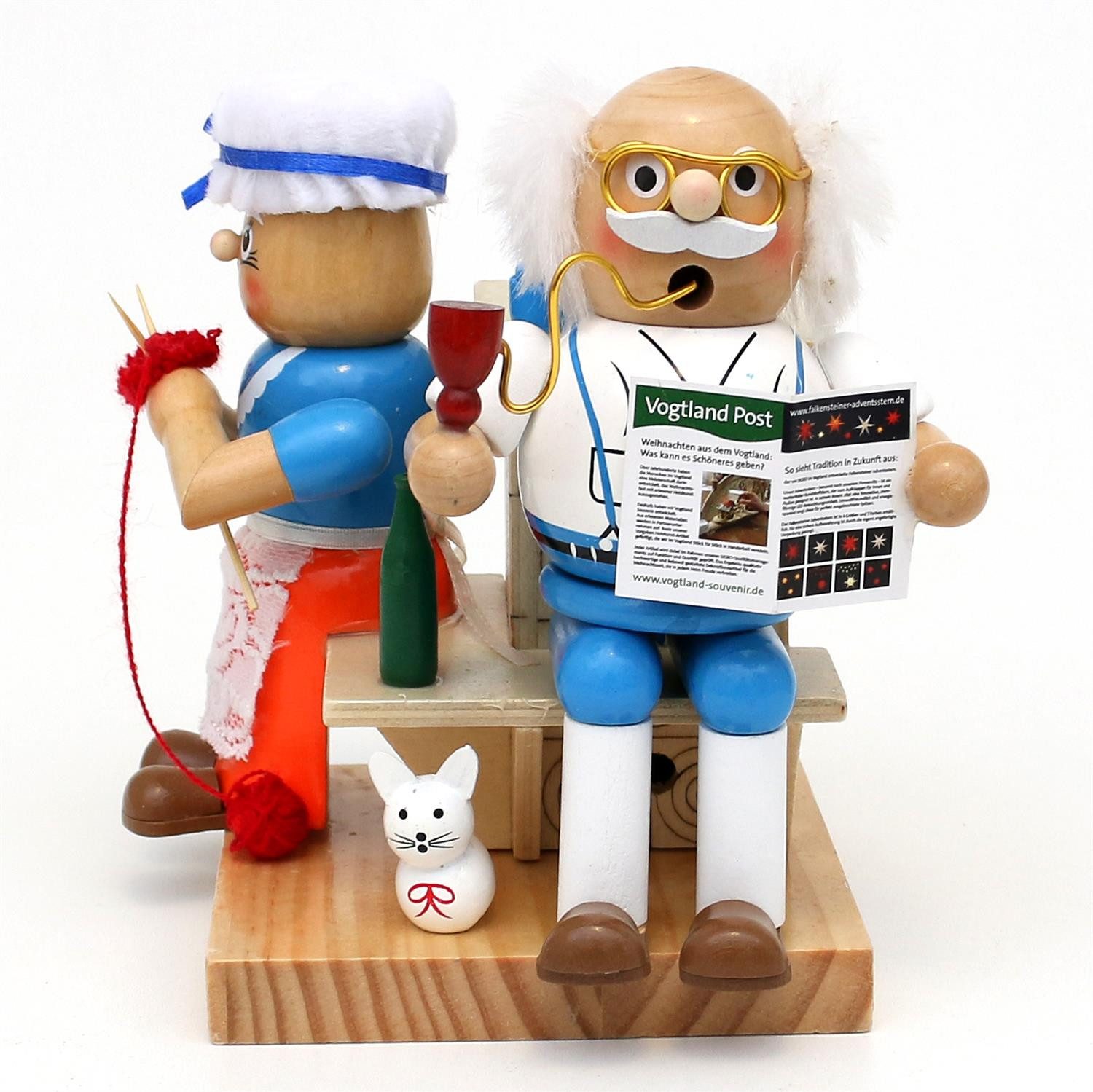 Dekohelden24 Räuchermännchen Holz Räucherfigur Oma und Opa am Kamin, Maße c günstig online kaufen