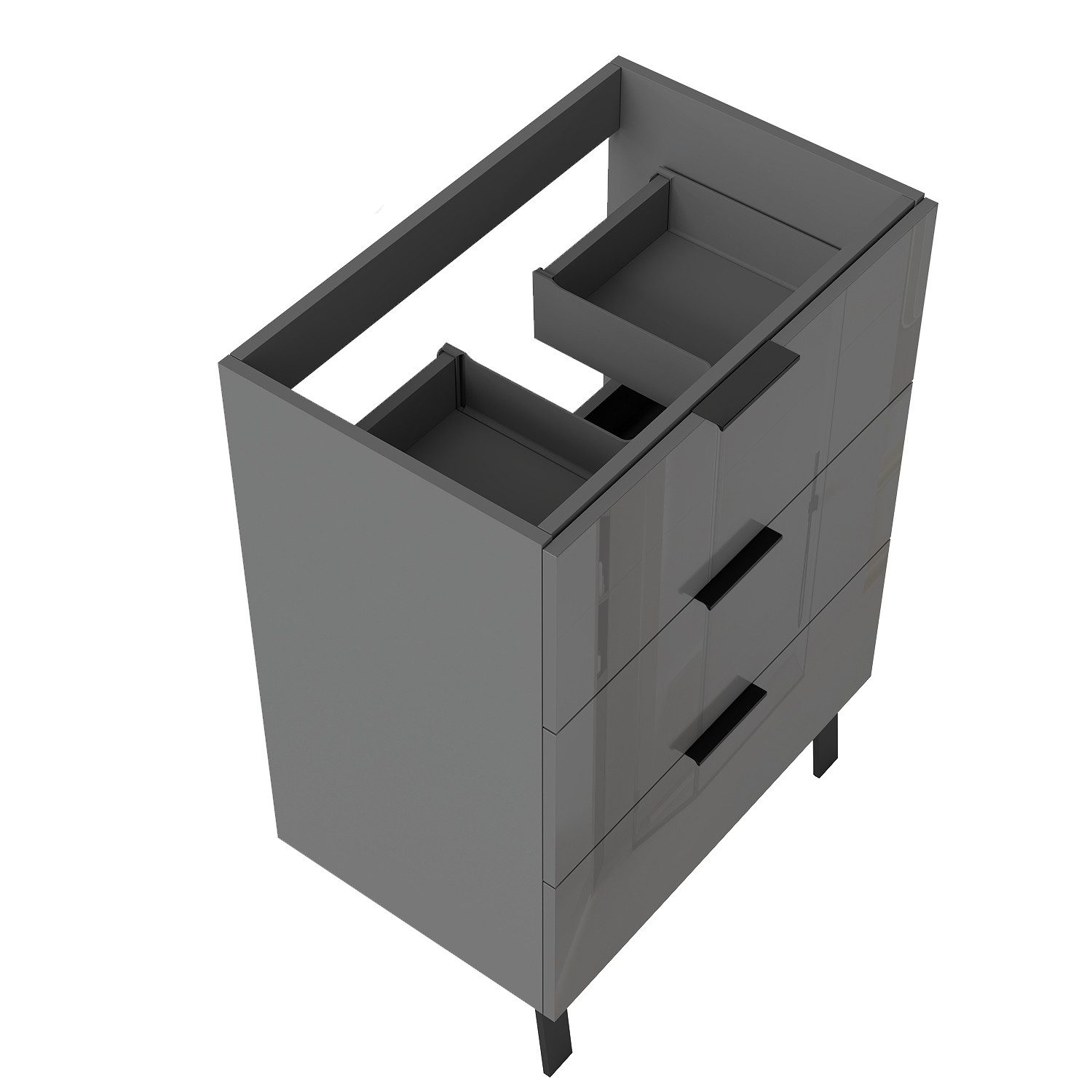 duschspa Waschtisch Hängeschrank mit drei Schubladen Unterschrank Badschrank, mit Schrankfüße, 80 / 100cm breit