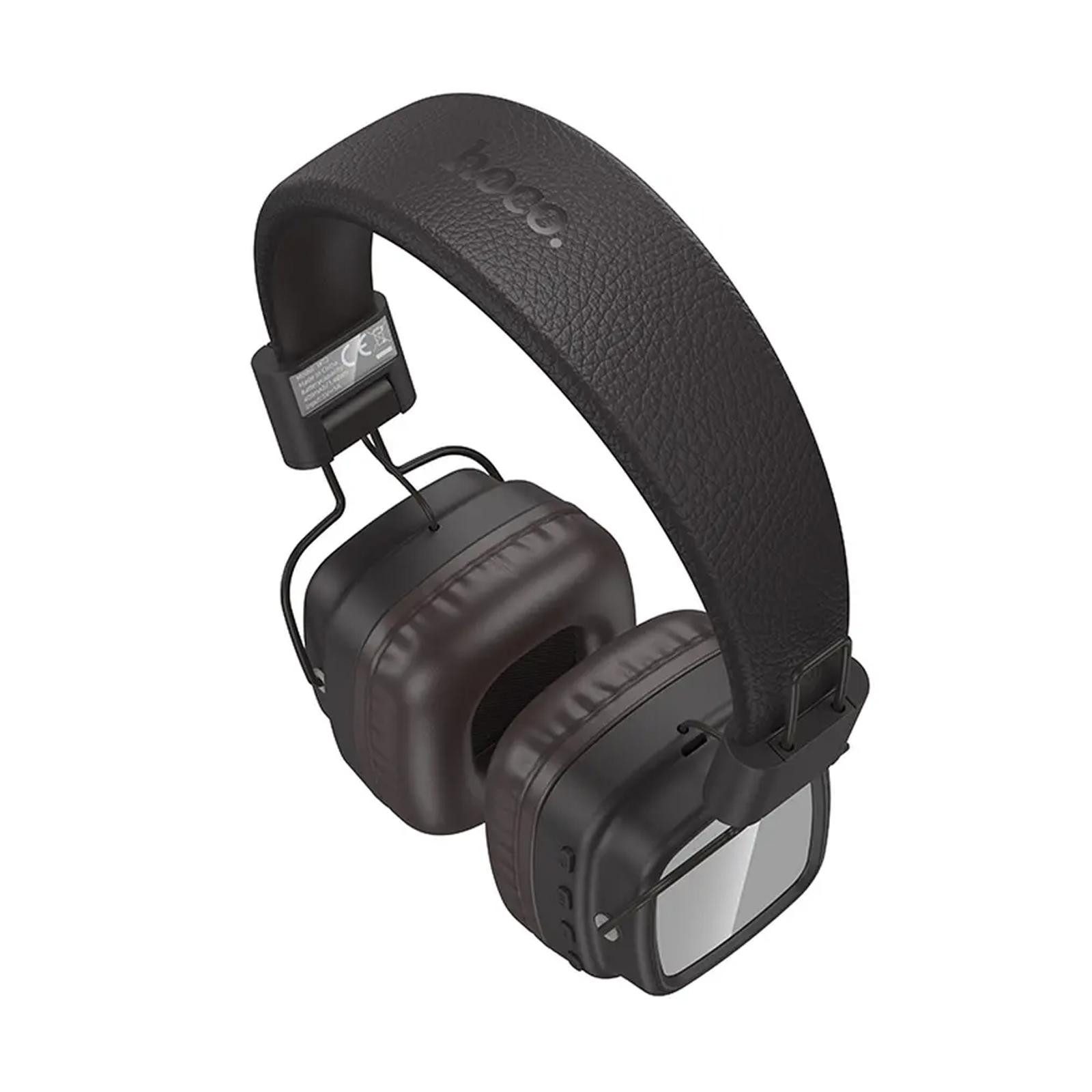hoco. W72 Kabellose Over-Ear-Kopfhörer RGB-Licht Braun Smartphone-Headset (Bluetooth 6.0, über 25 Std. Laufzeit, 40-mm-Treiber und weiche Polster)