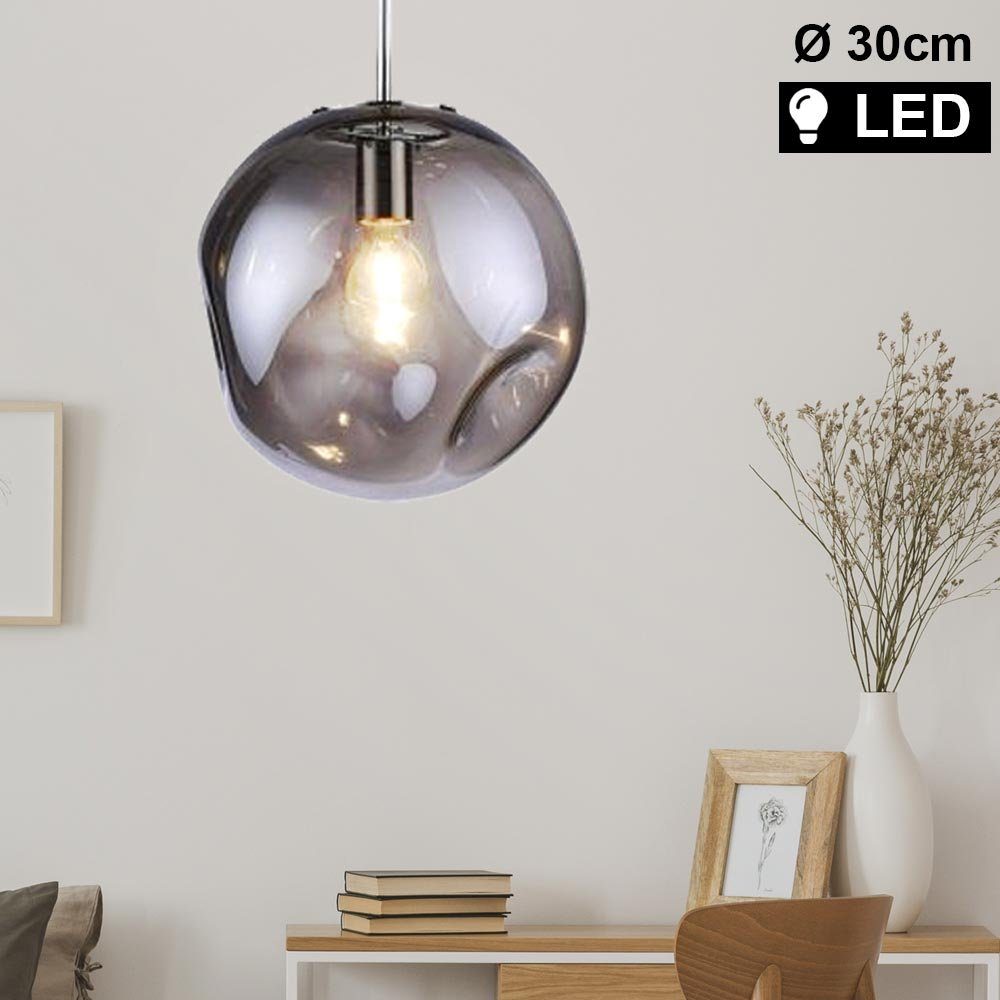 etc-shop LED Pendelleuchte, Leuchtmittel inklusive, Warmweiß, Retro Decken  Hänge Lampe Glas Kugel FILAMENT Glas Pendel