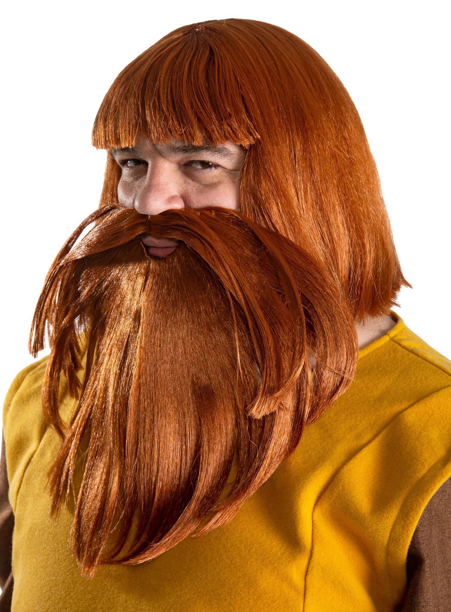 Maskworld Kostüm-Perücke Wickie – Halvar Perücke-Bart-Set - Kostüm Zubehör, Der buschige Bart und die markanten Haare von Wickies Papa