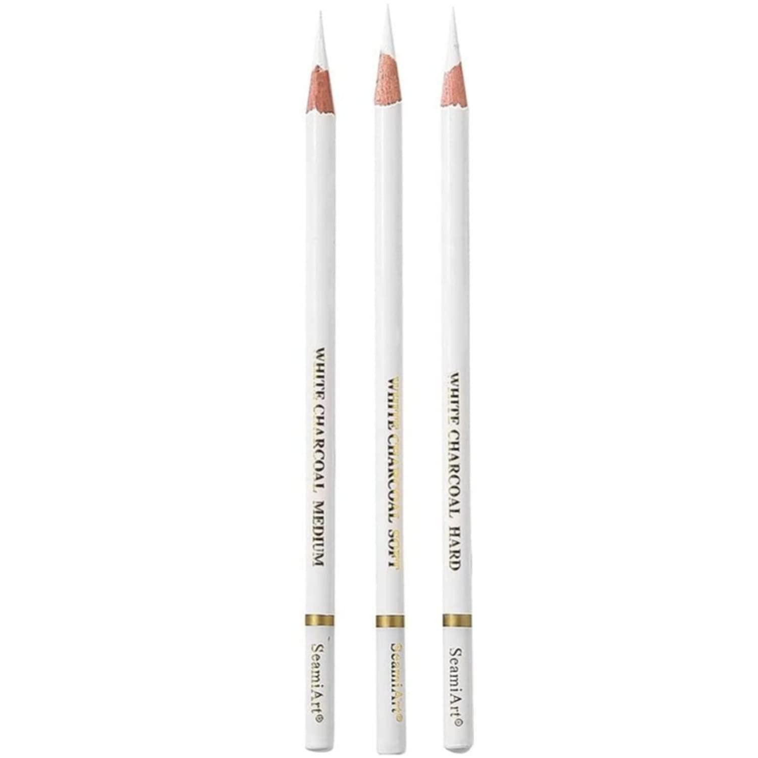 LuxusKollektion Kohlestift Zeichenstifte Weißkohle 3er Set