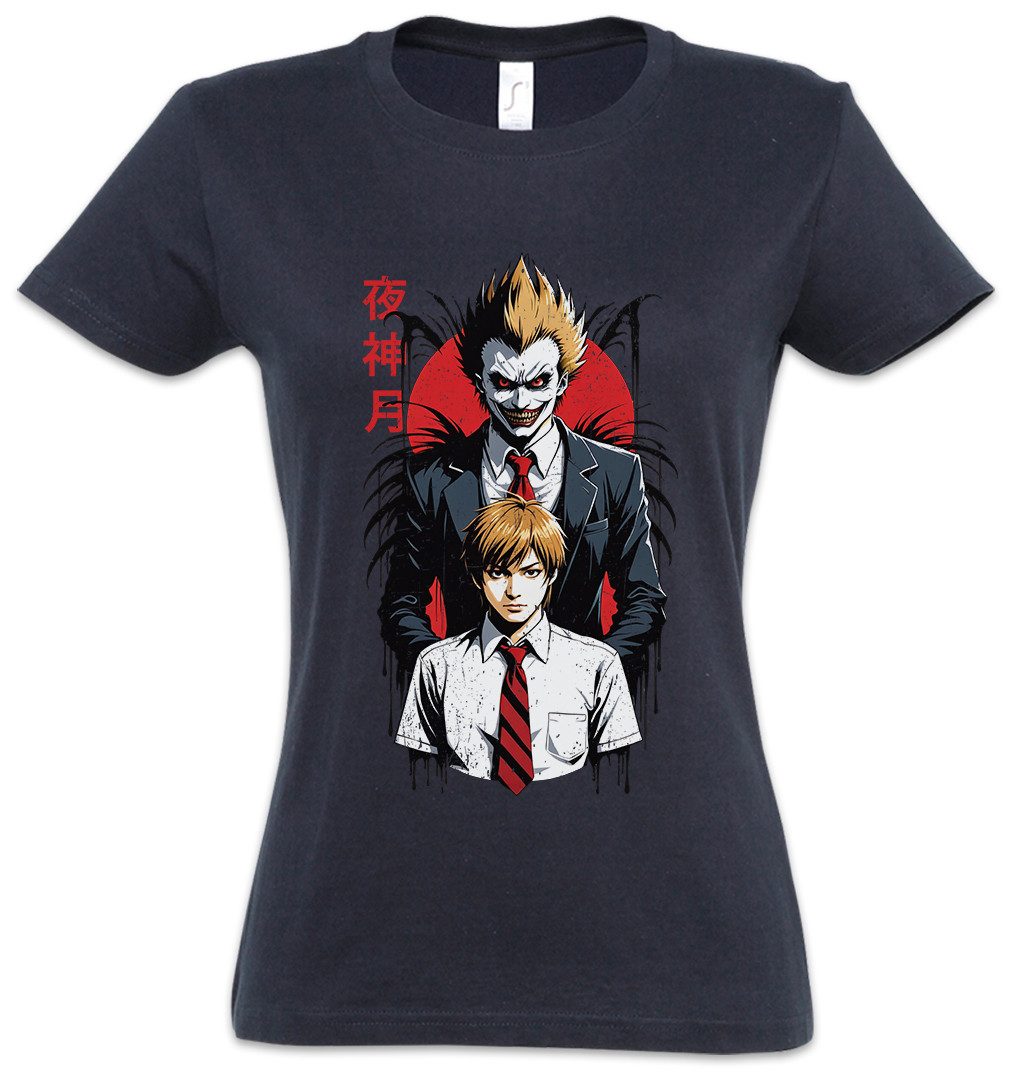 Urban Backwoods Print-Shirt Anime Note Damen T-Shirt Light Kira Yagami L Death Ryuk Series Serie (1-tlg) Japan Kawaii Chibi Shonen