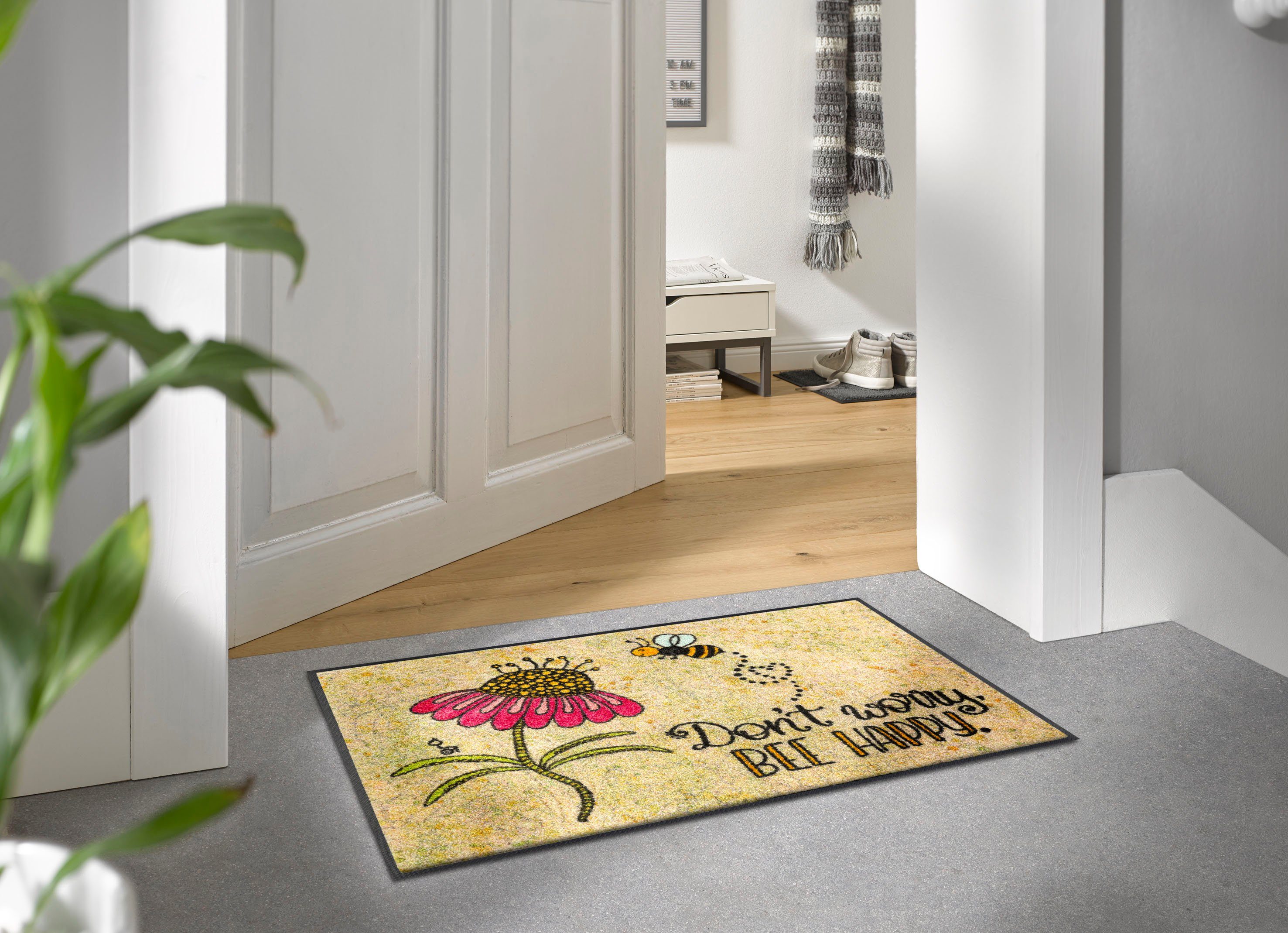wash+dry by Kleen-Tex Fußmatte Bee Happy, rechteckig günstig online kaufen