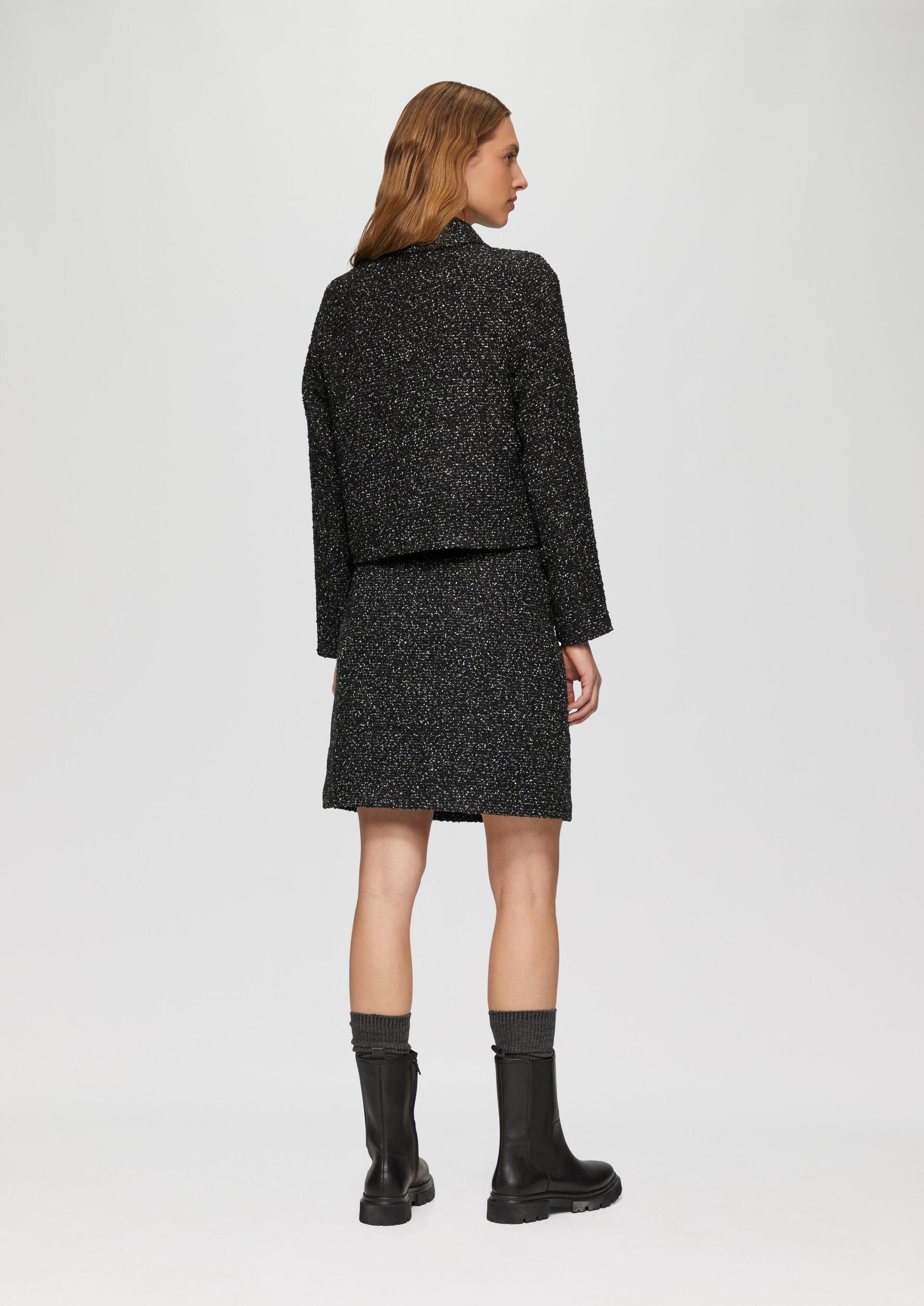 s.Oliver Funktionsjacke Indoor-Jacke Kurze Boucléjacke mit aufgesetzten Taschen