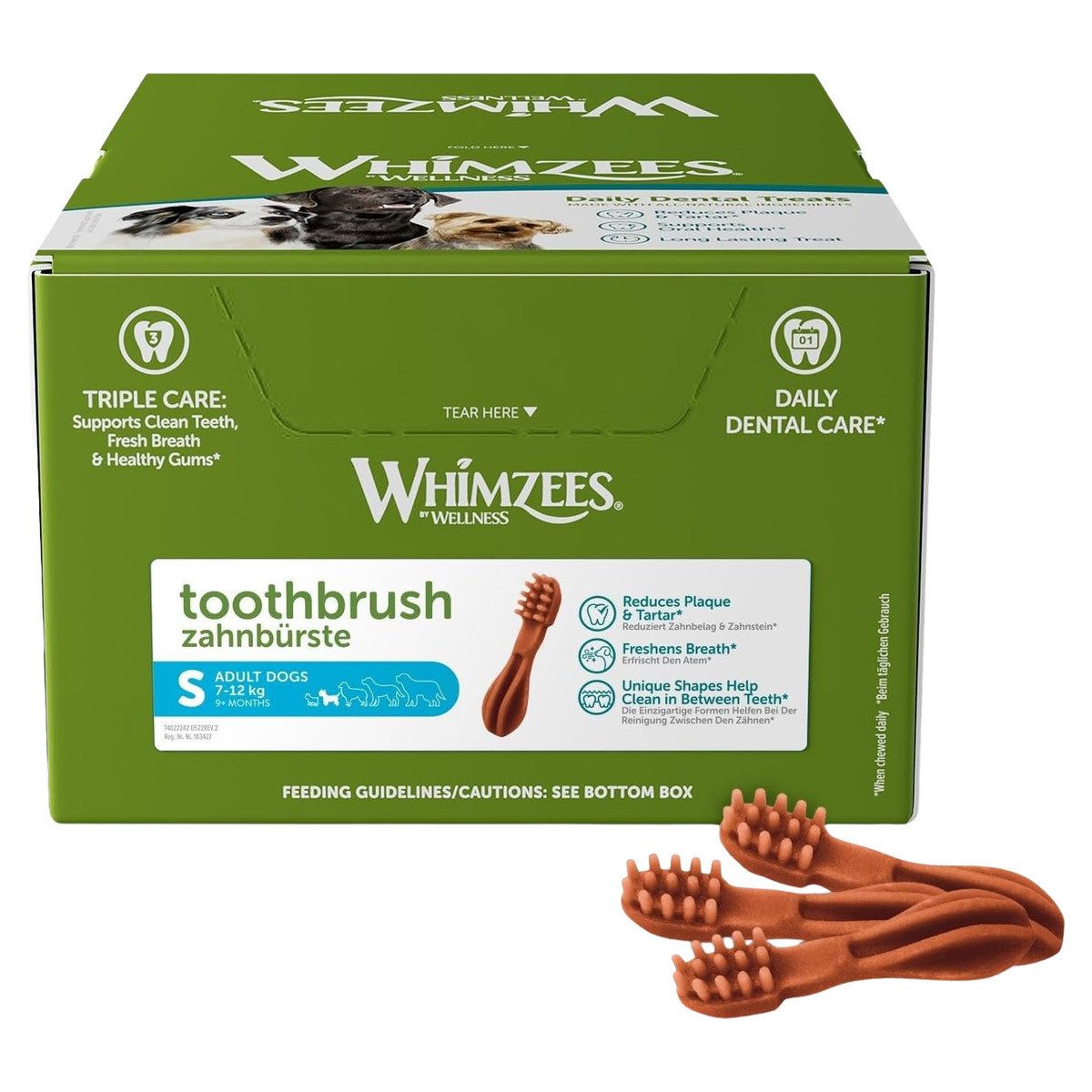 Whimzees Zahnbürste S - 150 Stück, Snack für: Hund