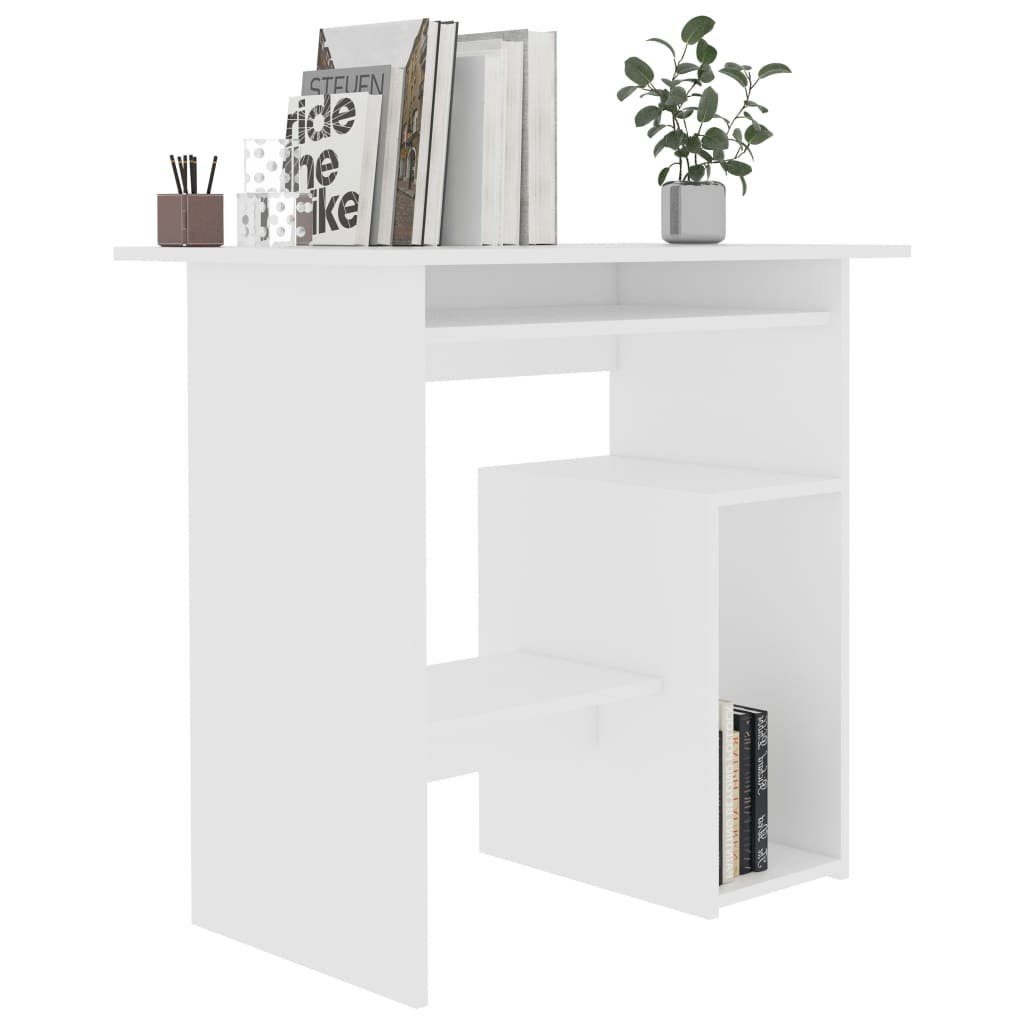 vidaXL Schreibtisch Schreibtisch 80x45x74 | Holzwerkstoff cm Weiß Weiß Weiß