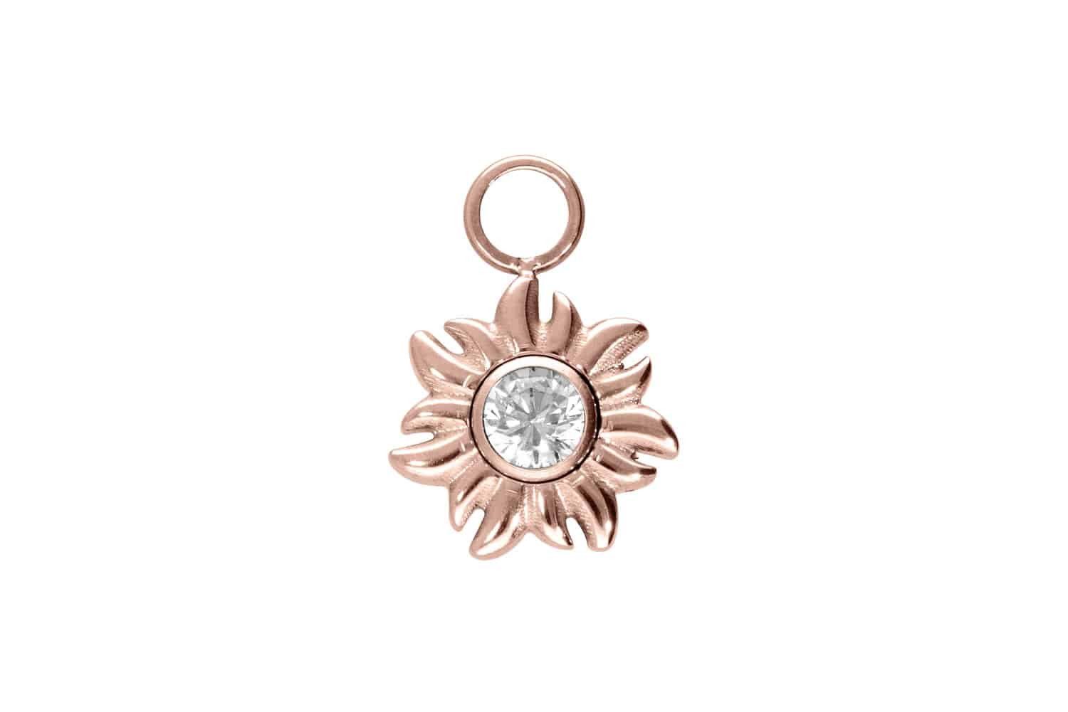 Piercing-Set Titan Anhänger für Clicker SONNE + KRISTALL