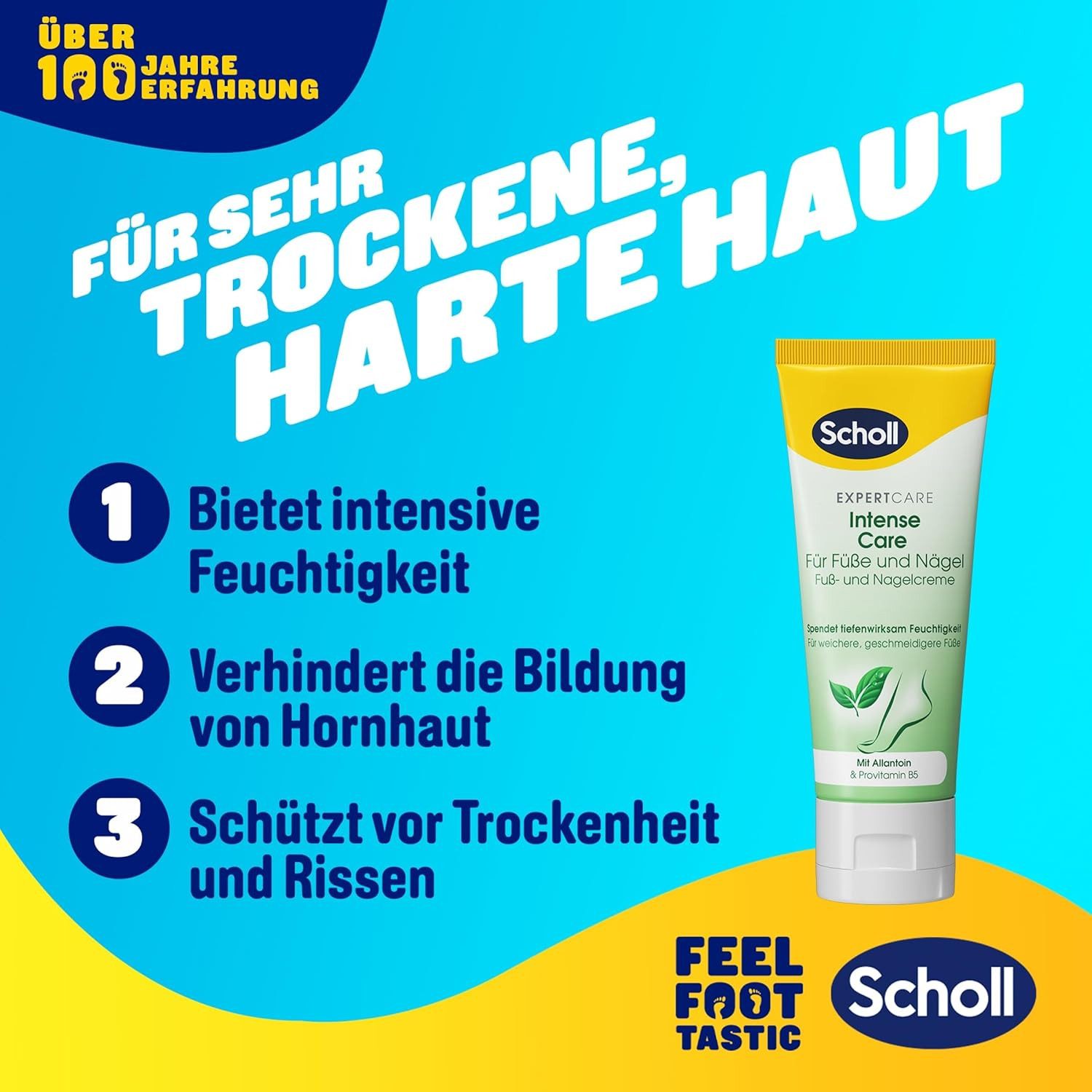 Scholl Fußcreme ExpertCare, reichaltige Fuß- und Nagelcreme für raue Füße