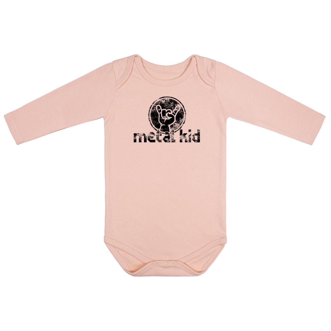 Langarmbody mit metal kid (Vintage) Aufdruck für Babys (0–24 M)