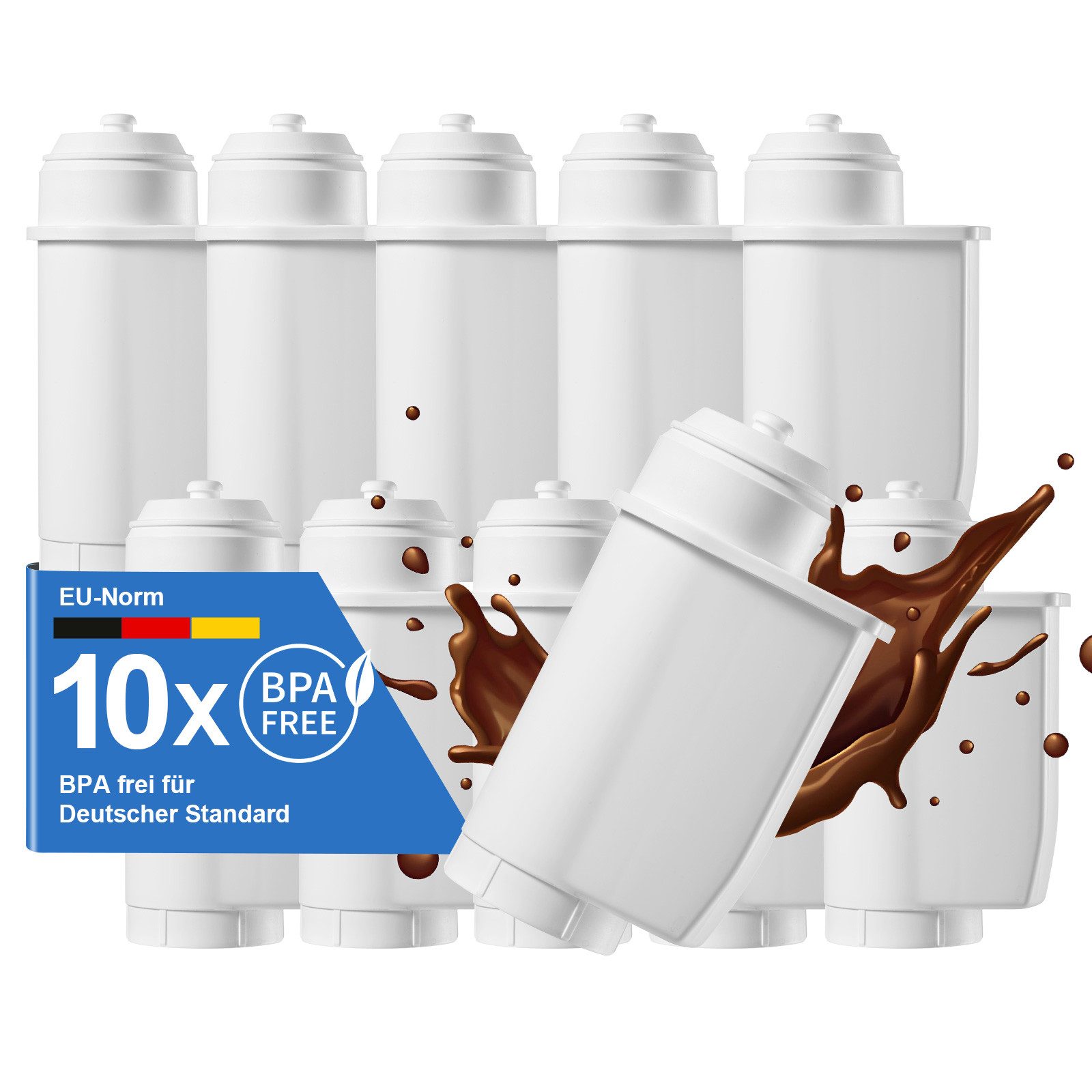 Filswa Wasserfilter für Siemens EQ Series, EQ5, EQ6, EQ7, EQ9, für Brita Intenza 575491, Zubehör für alle Kaffeevollautomaten der EQ Reihe: EQ3/5/6 Plus/7/8/9, Siemens TZ70003, TCZ70003, Bosch TCZ-7003, Ersatz für Brita Intenza Temial, 17000705; Bosch Vero, Der erstklassige Ionenaustauscher und die granulöse Aktivkohle