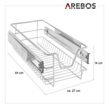 Arebos Innenschublade Teleskopschublade, Küchenschublade (Teleskopeschublade 30 cm), Maße inkl. Schienen: ca. 27 x 44 x 14 cm