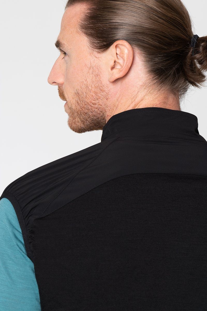 M SUPER.NATURAL Merino-Materialmix ACTIVE GILET ALPINE Funktionsweste Weste Merino windabweisender