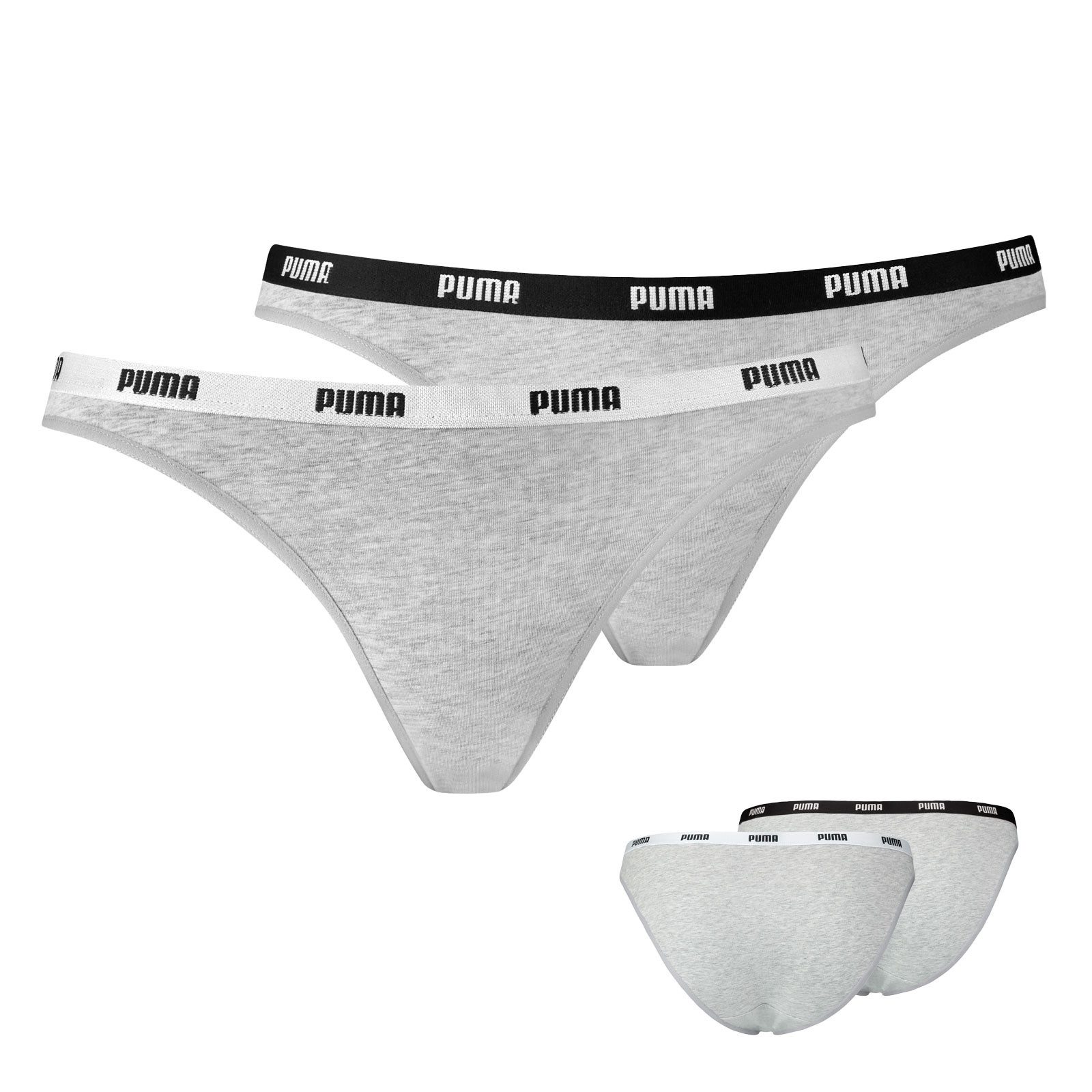 PUMA Bikinislip Bikini Slips (2-St., 2 Stück) mit Umlaufenden Markenlogo am günstig online kaufen