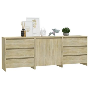 vidaXL Sideboard 3-tlg. Sideboard Sonoma-Eiche Holzwerkstoff (3 St)