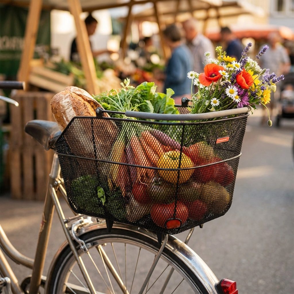 Pletscher Fahrradkorb Hinterradkorb Pletscher Deluxe XXL anthrazit,engmaschig,für Pletschers