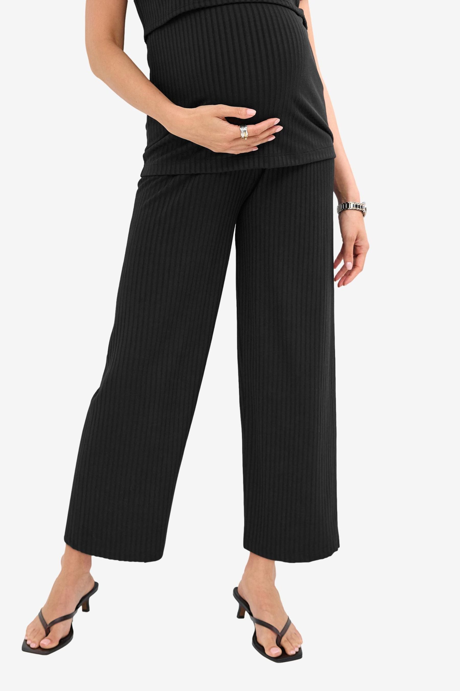Umstandshose Gerippte Hose mit weitem Beinschnitt, Umstandsmode