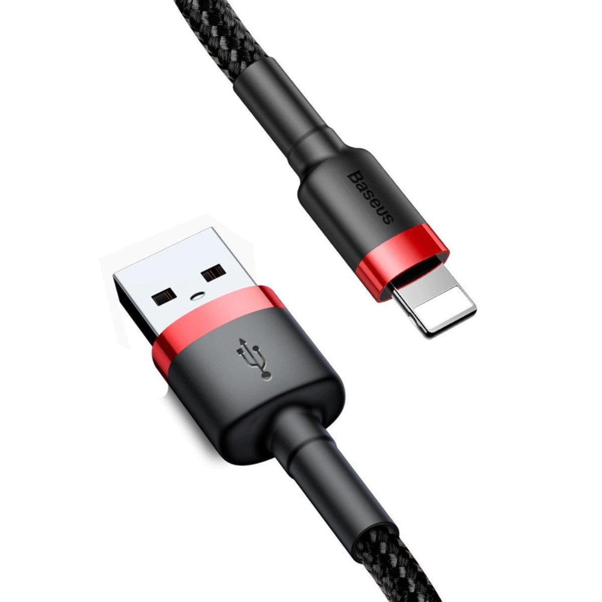 Baseus CALKLF-A19 USB-Kabel, USB-A auf Anschluss für iPhone, Lightning, Schnellladefähig, Reißfestes Nylongeflecht, Verstärkte Stecker