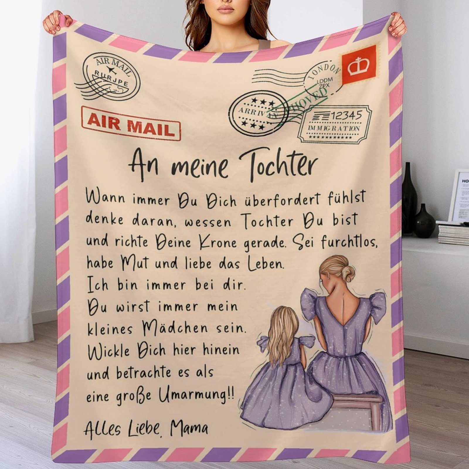 Wohndecke Geschenk für Tochter an meine Tochter Decke von Mama, Celya, Briefe an meine Tochter