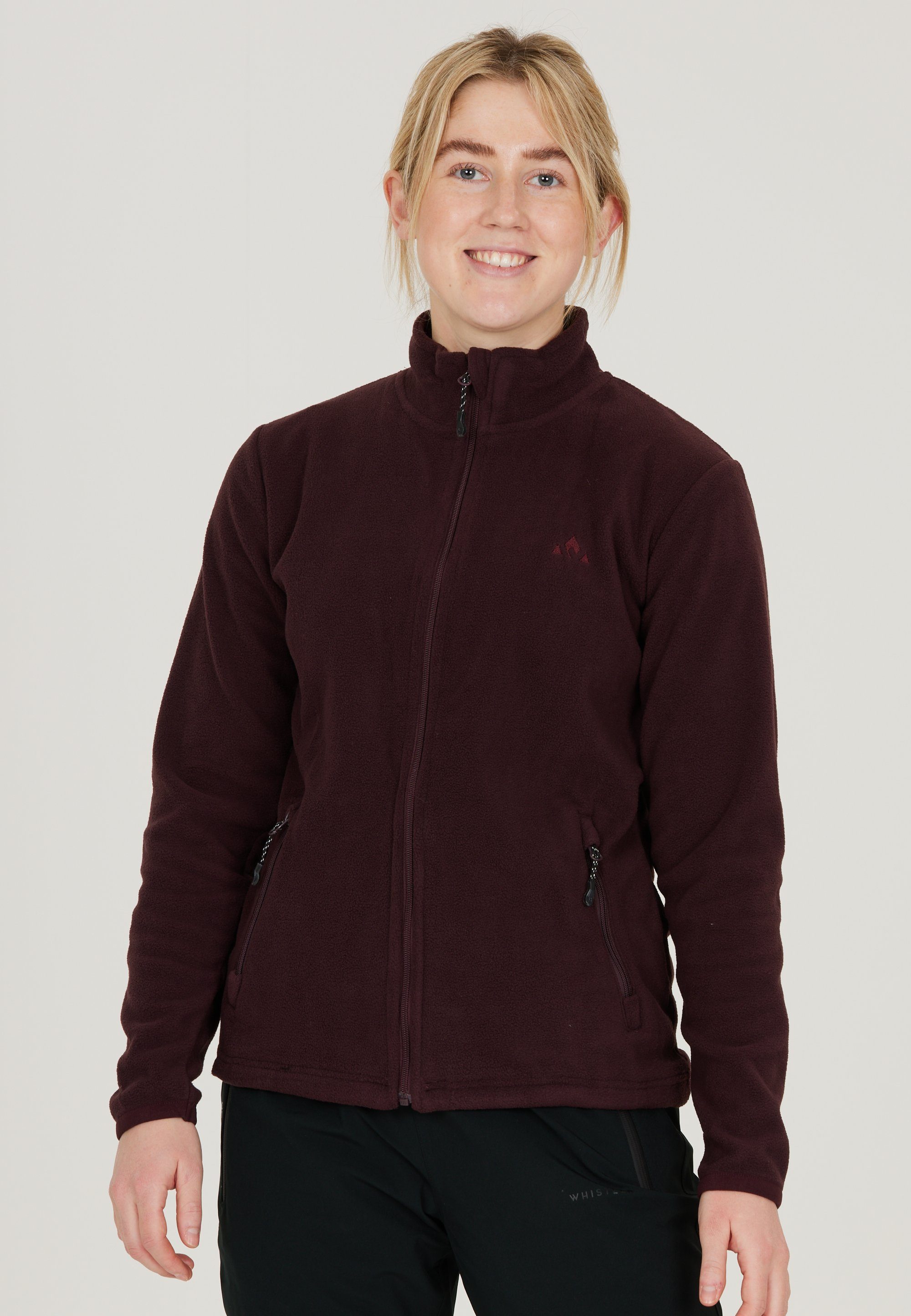 WHISTLER Fleecejacke Cocoon bordeaux mit Tunnelzug praktischem