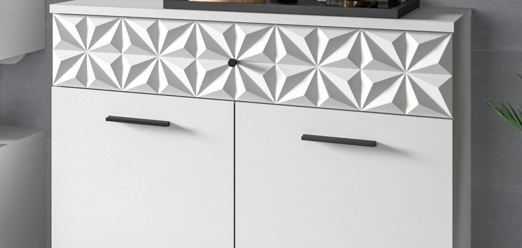 xonox.home Badmöbel-Set Badezimmer-Set Prisma, weiß / weiß Hochglanz, 3-teilig, optional, (3-St), Badmöbel, Badkombination