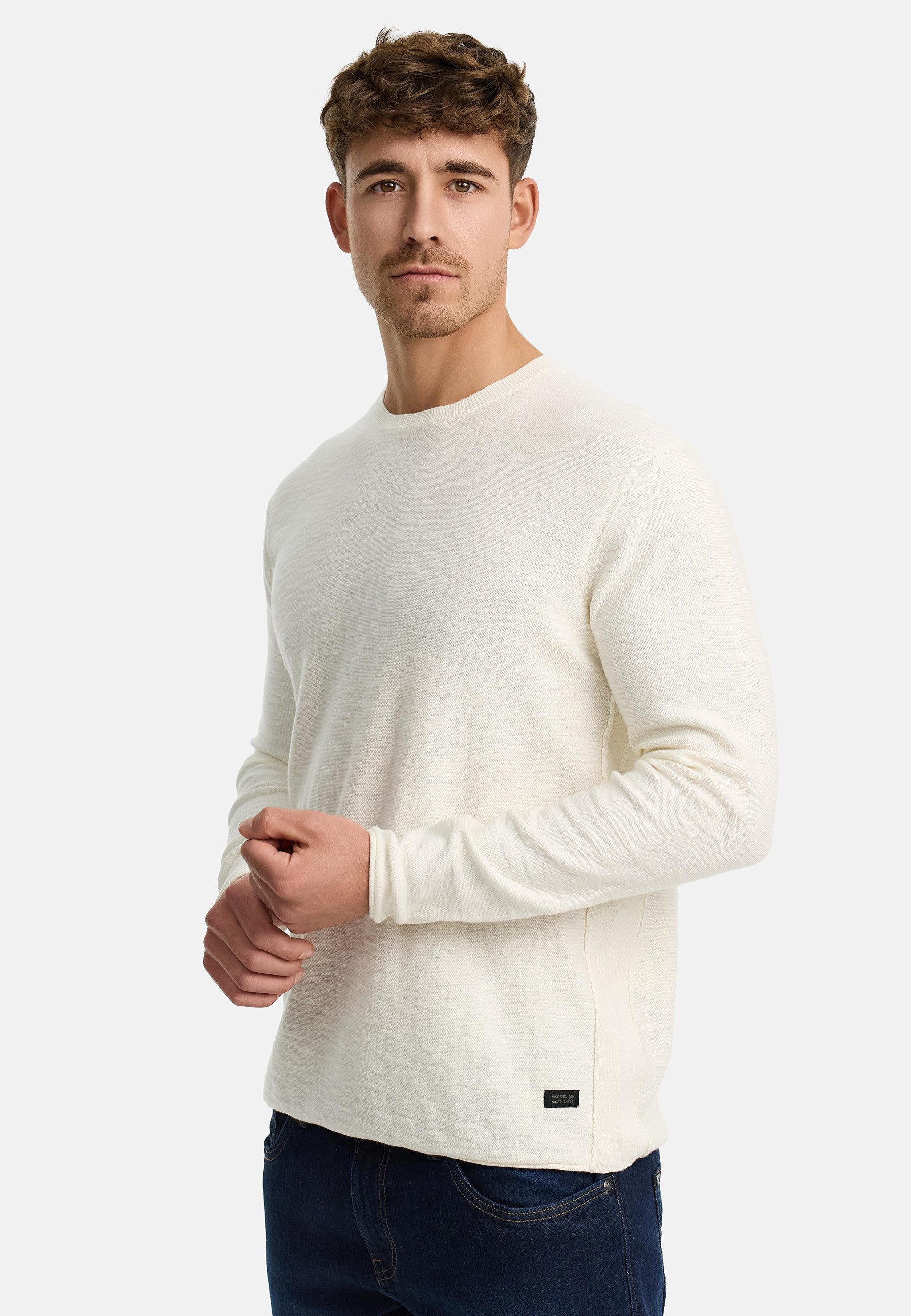 Indicode Strickpullover Herren INMacedonio Pullover Herrenpullover Langarmshirt mit klassischem Rundhalsausschnitt