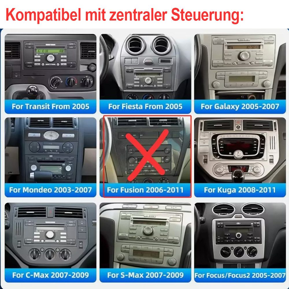 ESSGOO 9'' DAB+ Für Ford Transit 2006-2014 Android15 Autoradio GPS Carplay BT Autoradio (RDS, BT, 4+64GB(optional), Digitalradio (DAB), FM, GPS, Apple Carplay A – Bild 5 von 5