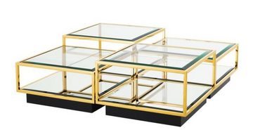 Casa Padrino Couchtisch Art Deco Luxus Couchtisch Gold 4er Set - Salon Tisch