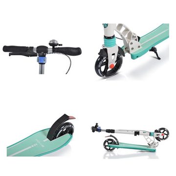 Byox Cityroller Kinderroller Cool klappbar, PU-Räder Klingel Handbremse LED-Licht ABEC-11