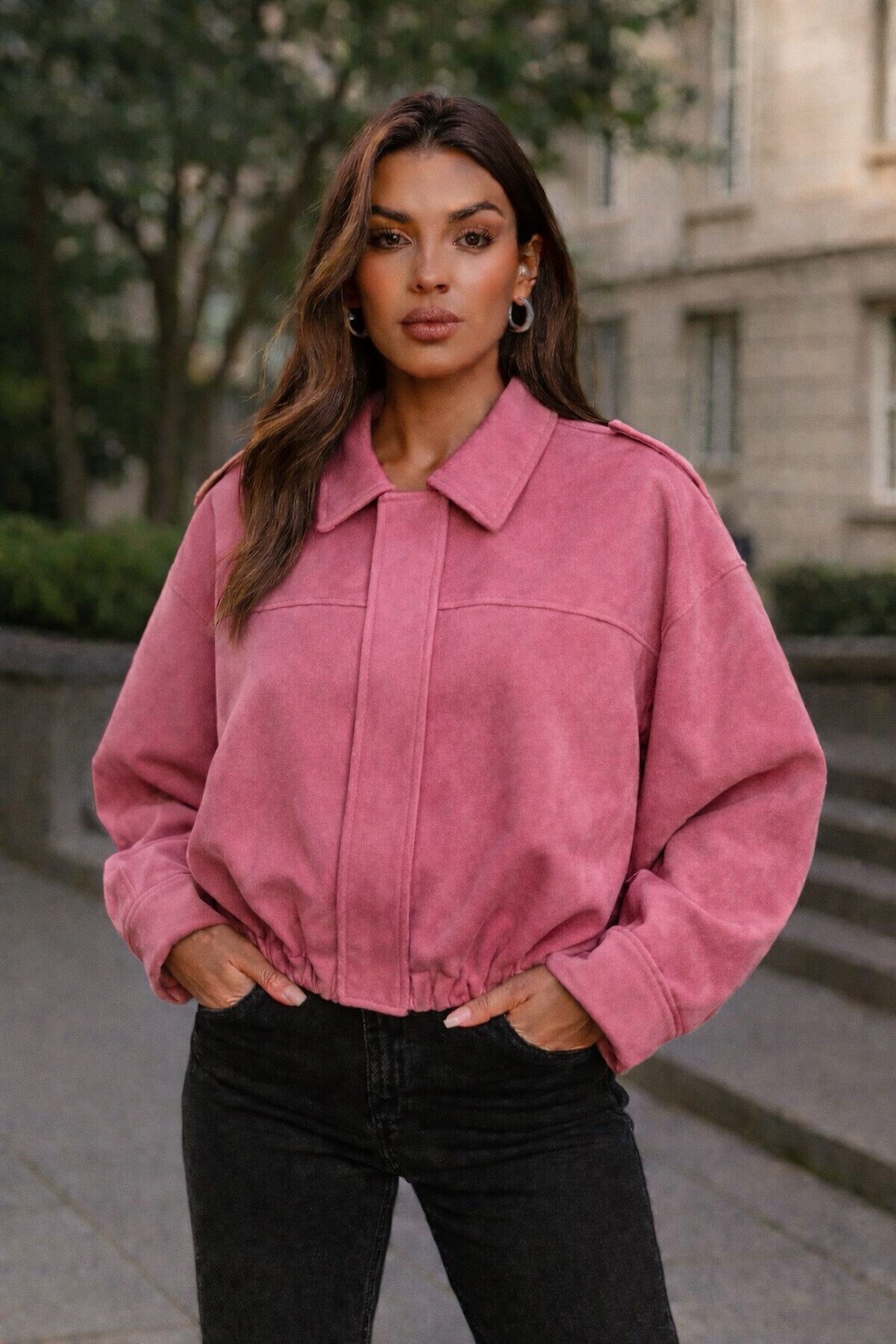 Worldclassca Lederimitatjacke Worldclassca Wildlederoptik Bomberjacke Zip T günstig online kaufen