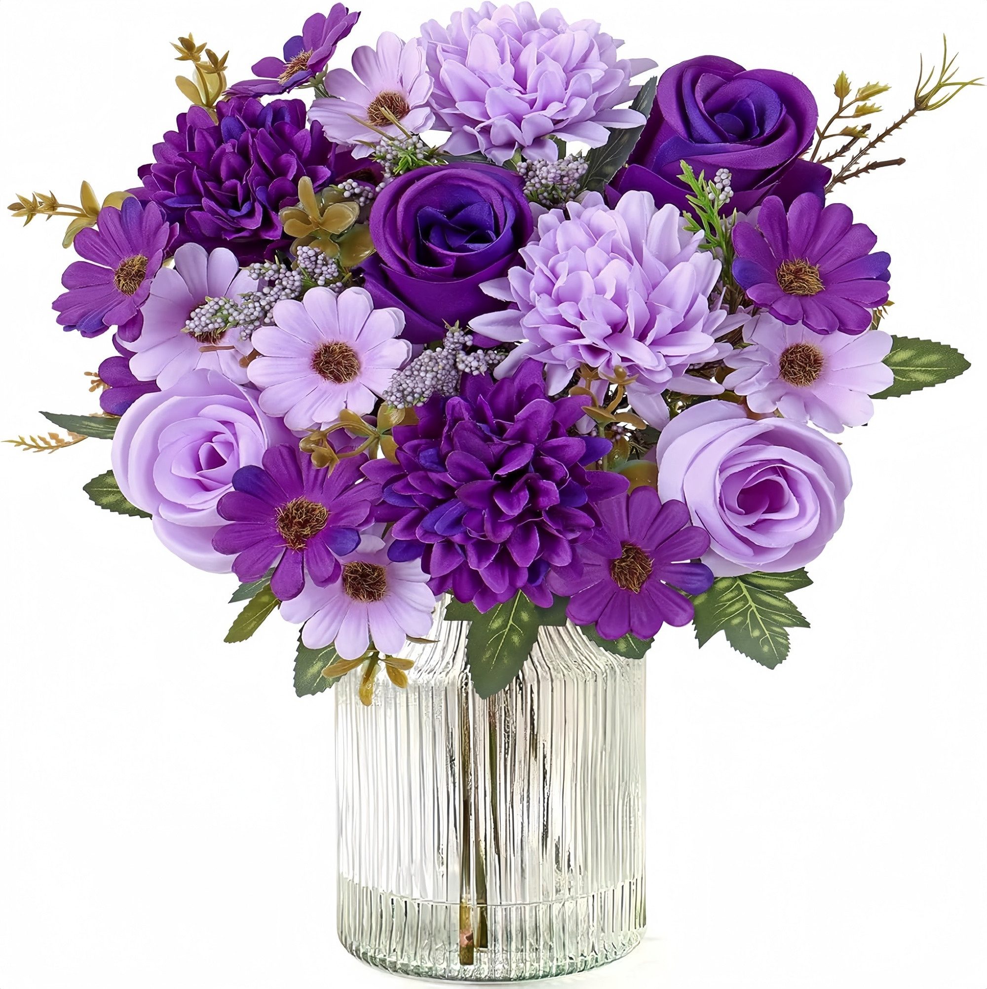 Kunstblumenstrauß Künstliche Rosenblumen 2er-Set – Seidenblumenstrauß für Dekoration, FOUORTUNATE-BEE, Perfekt für Hochzeit, Party oder Heimdekoration in Rosa