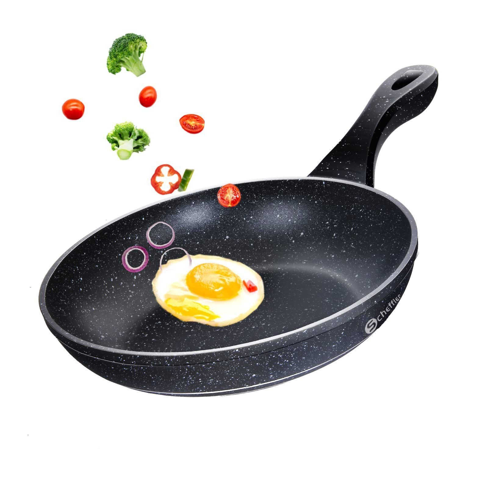 Scheffler Bratpfanne Bratpfanne Pfanne Induktion Beschichtete Pfanne, Aluminium (Pfannen, 1 x 24 cm Bratpfanne), Induktion