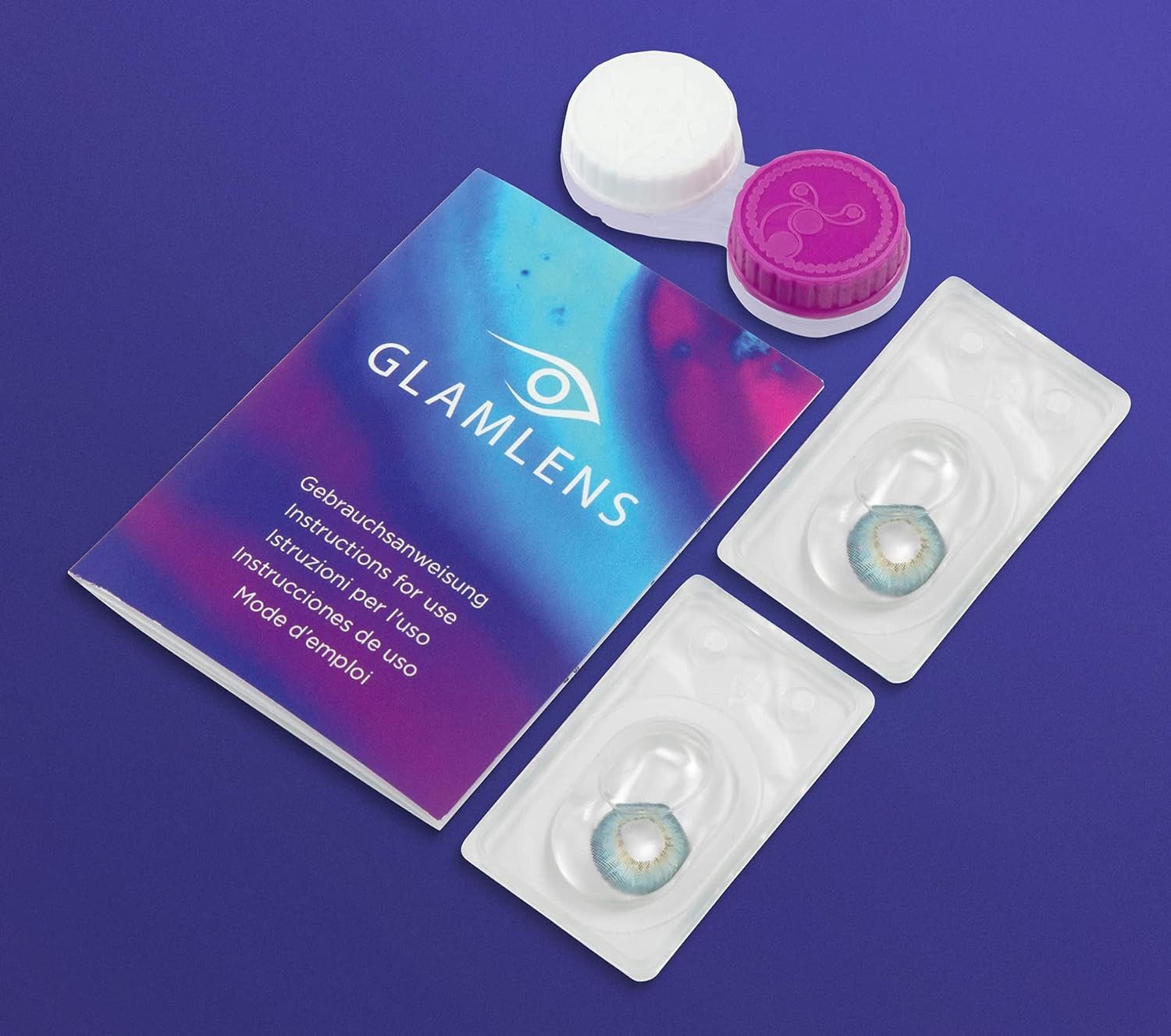 GLAMLENS Monatslinsen Sehr stark deckende und natürliche blaue blaue Linsen "Fresh Blue"