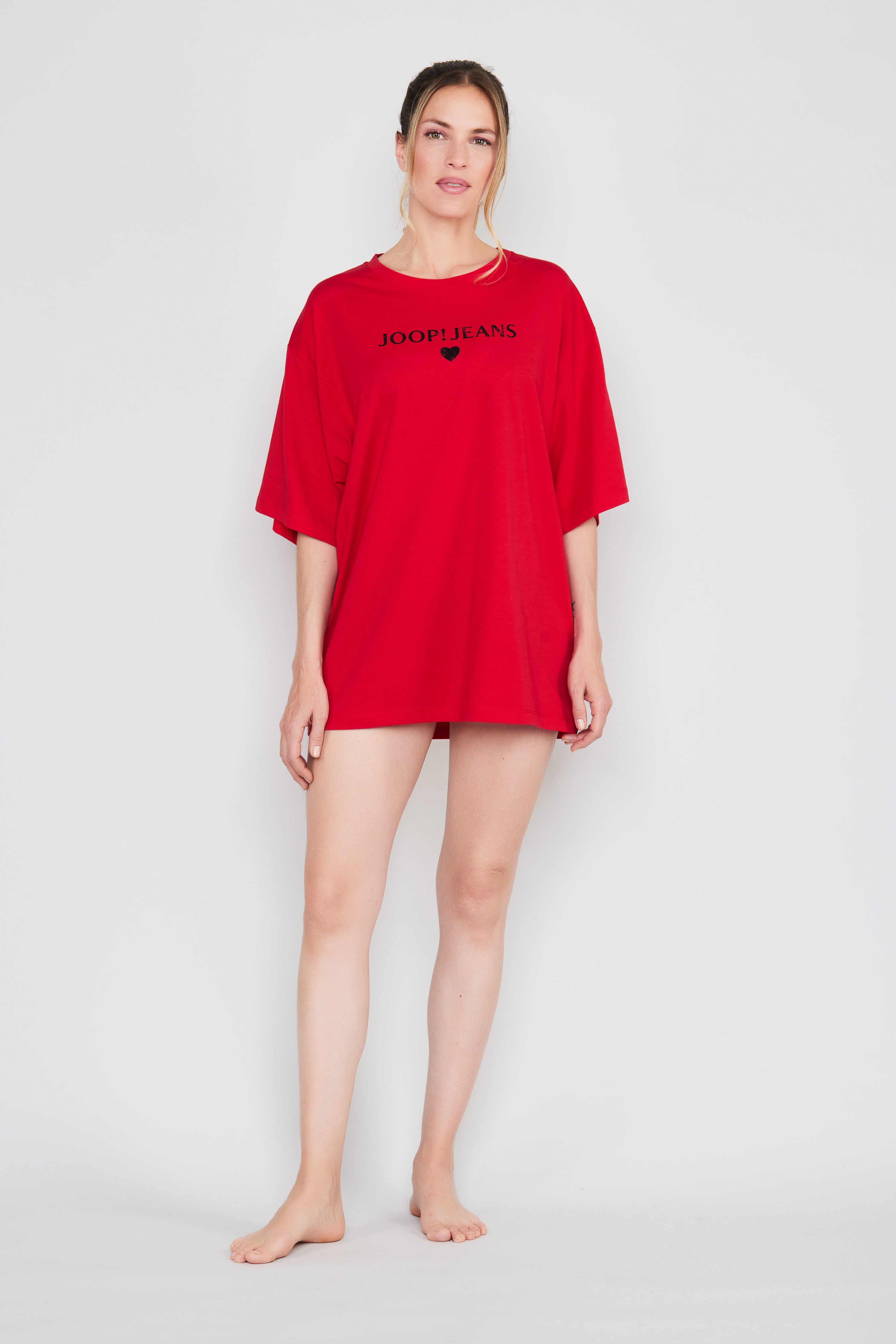 Joop Jeans T-Shirt After Dark (JOOP! Jeans) Logo-Schriftzug vorn, Kurzarm, Rundhalsausschnitt