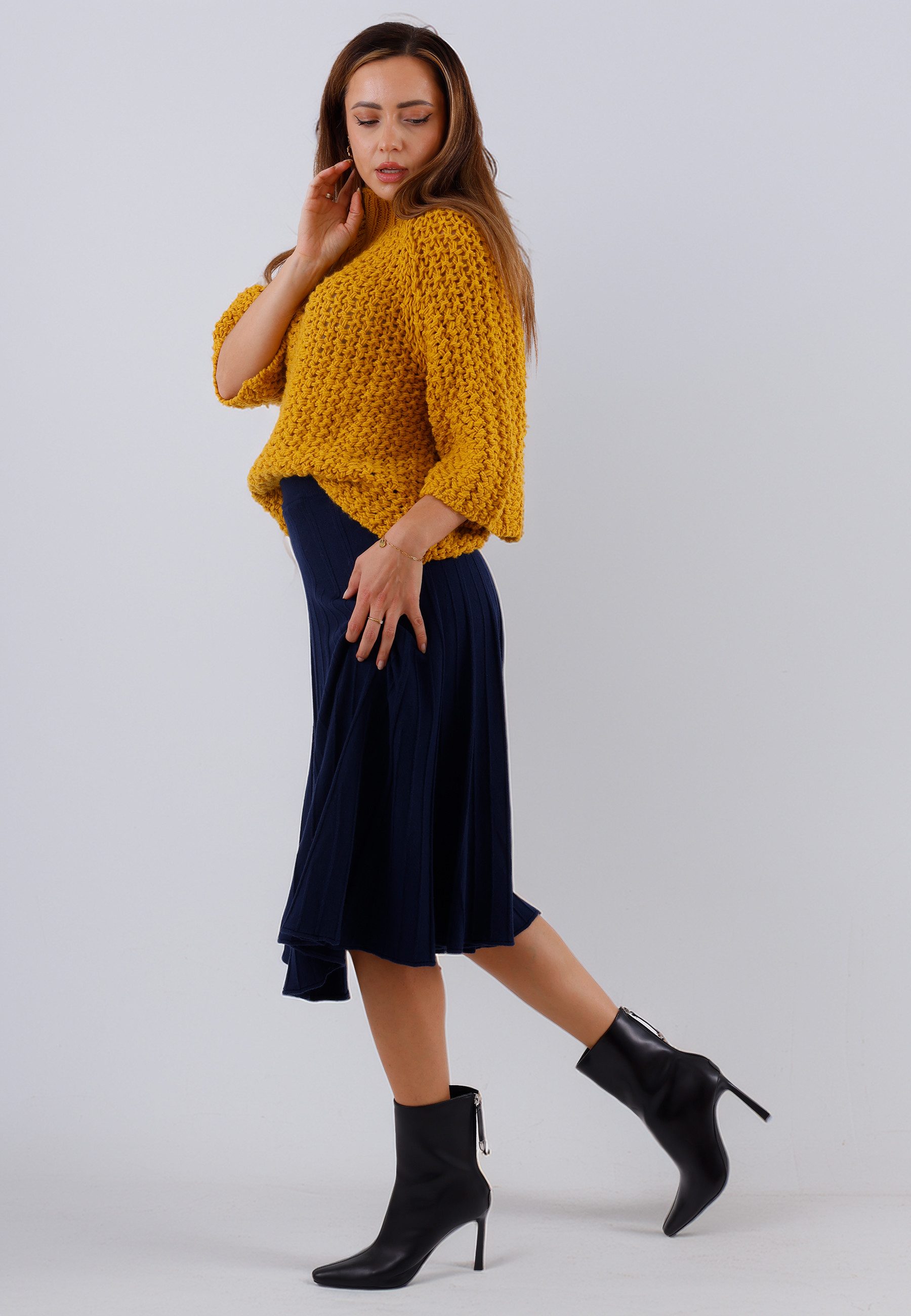 YC Fashion & Style Strickrock Eleganter Midirock aus Feinstrick - elastisch günstig online kaufen