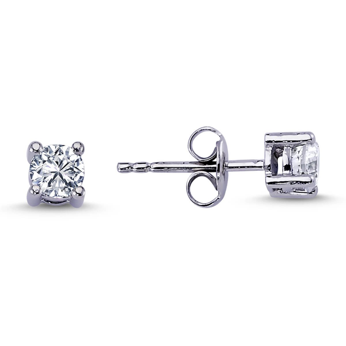EinStein Diamant Ohrring-Set, 0,46 Carat Diamant Solitär Ohrringe 585`er Weißgold